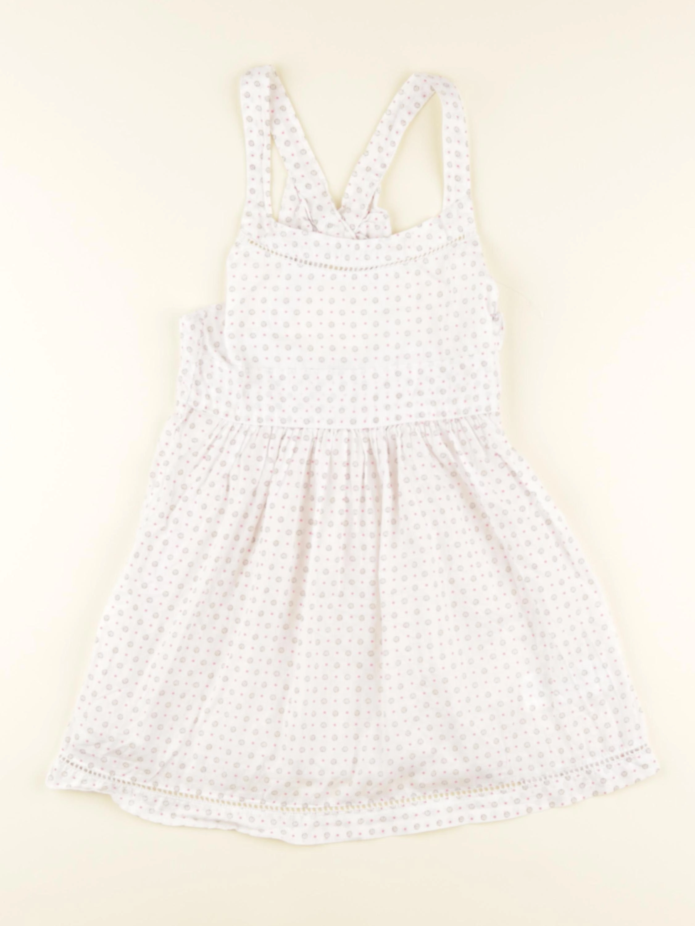 Vertbaudet - robe blanc, rose - 8 ans