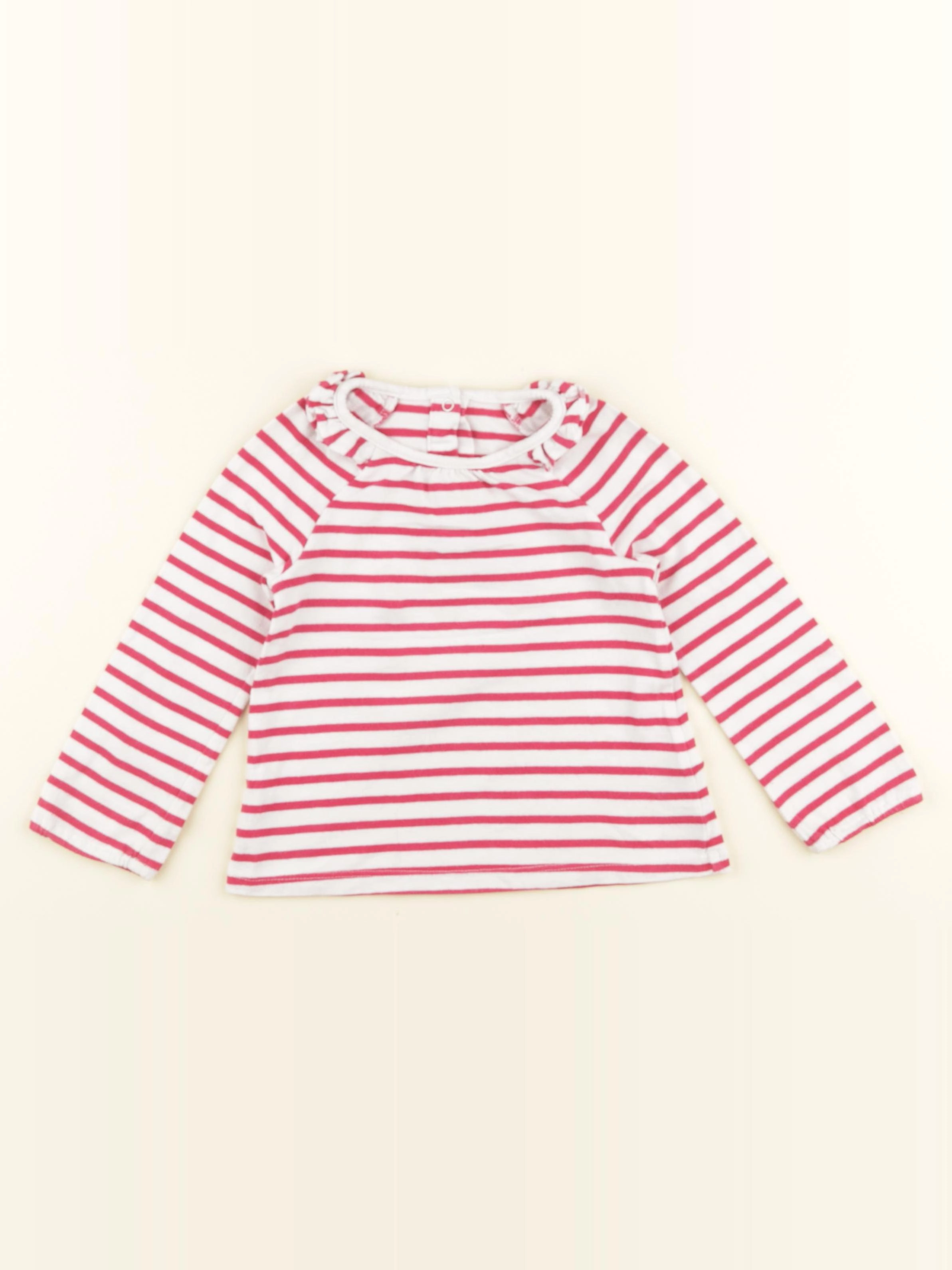 Vertbaudet - tee-shirt blanc, rose - 3 ans