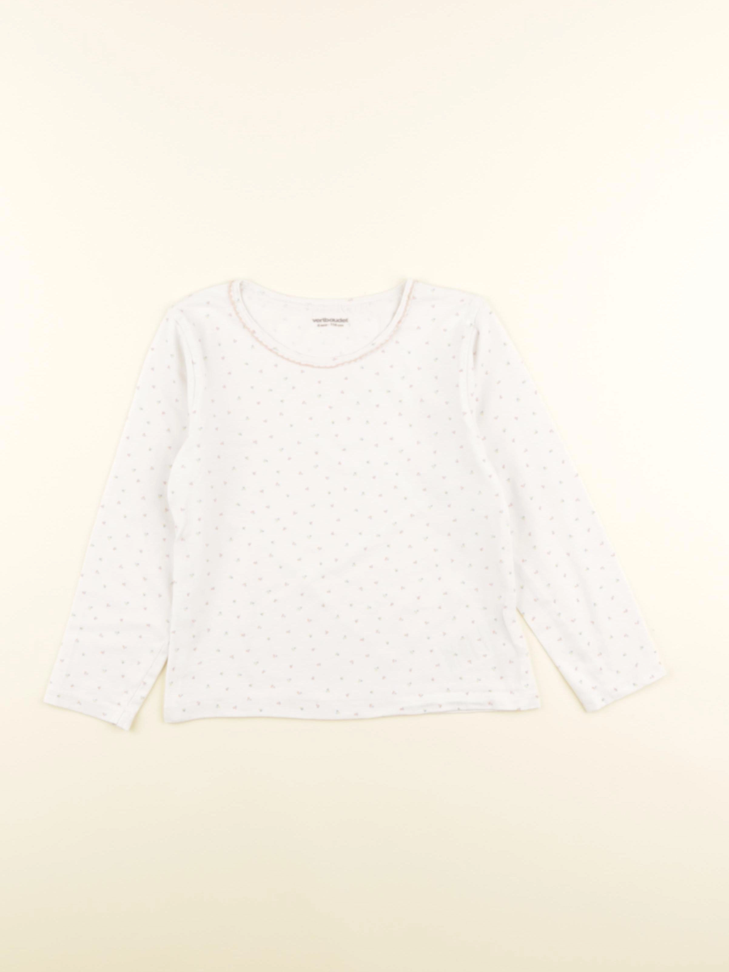 Vertbaudet - maillot de corps blanc, rose - 6 ans