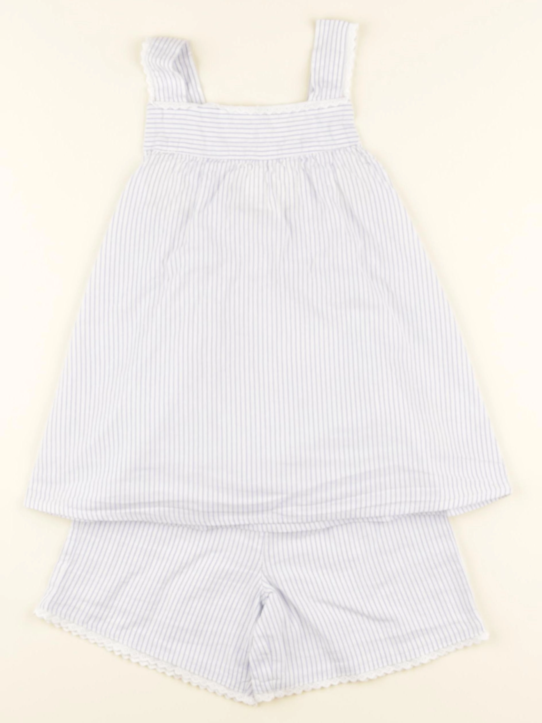 Vertbaudet - pyjama coton blanc, bleu - 6 ans