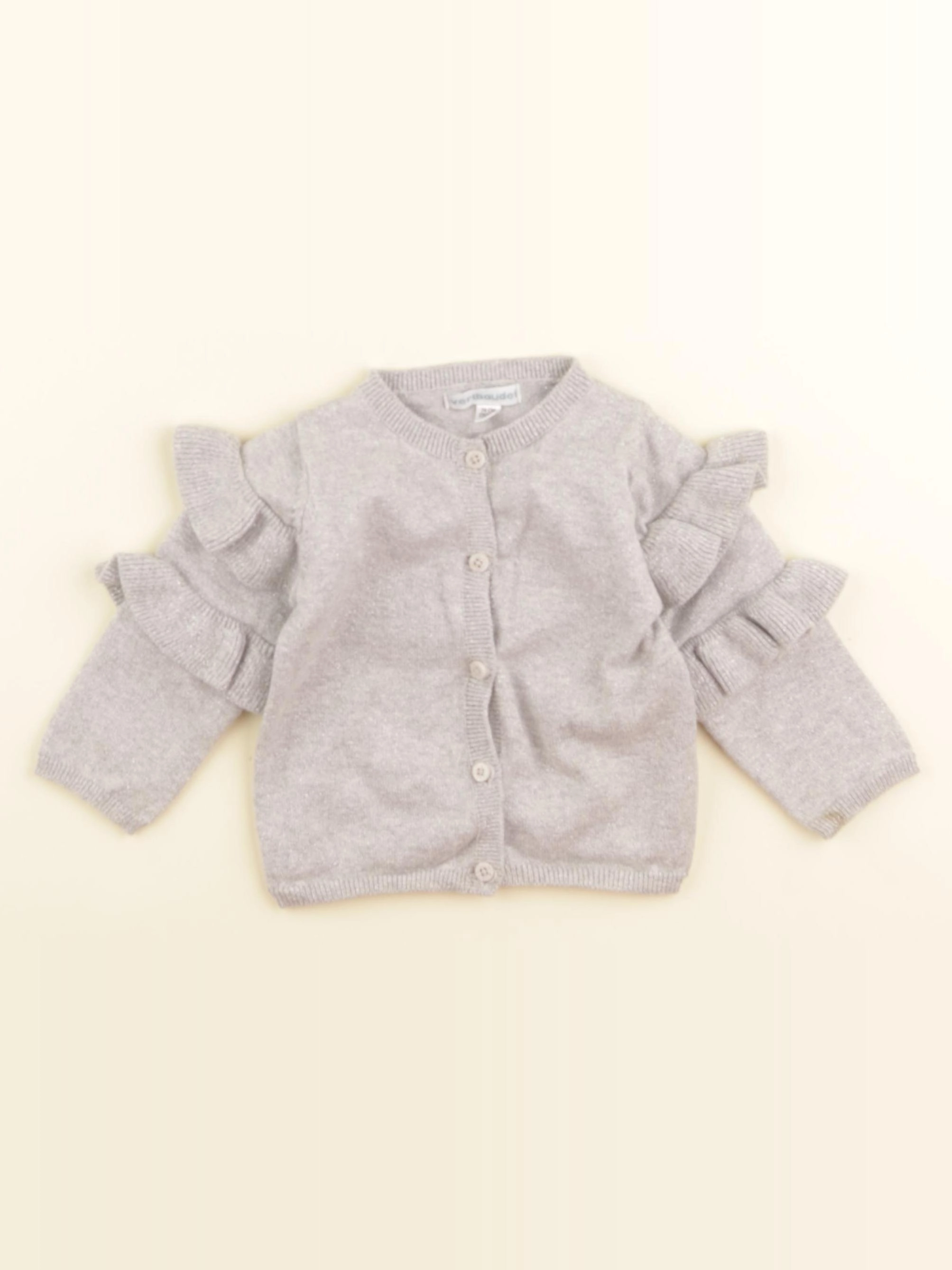 Vertbaudet - gilet gris - 12 mois