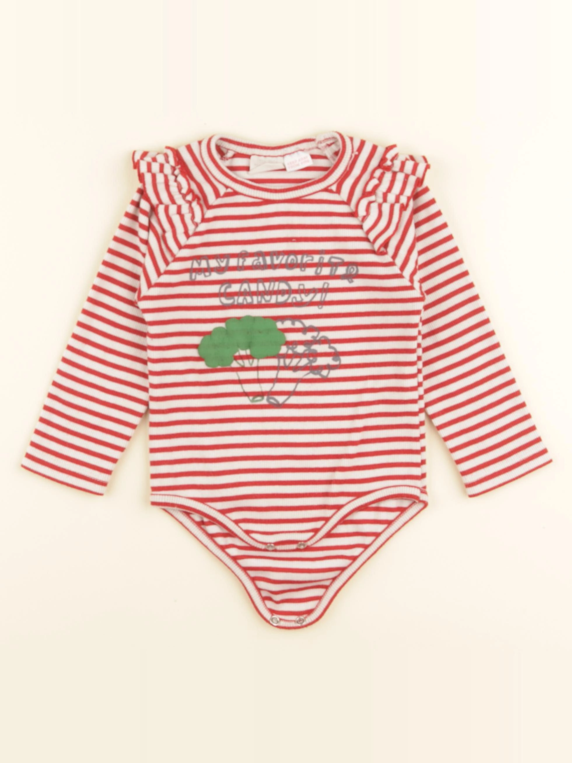 Zara - body à col rouge - 12/18 mois