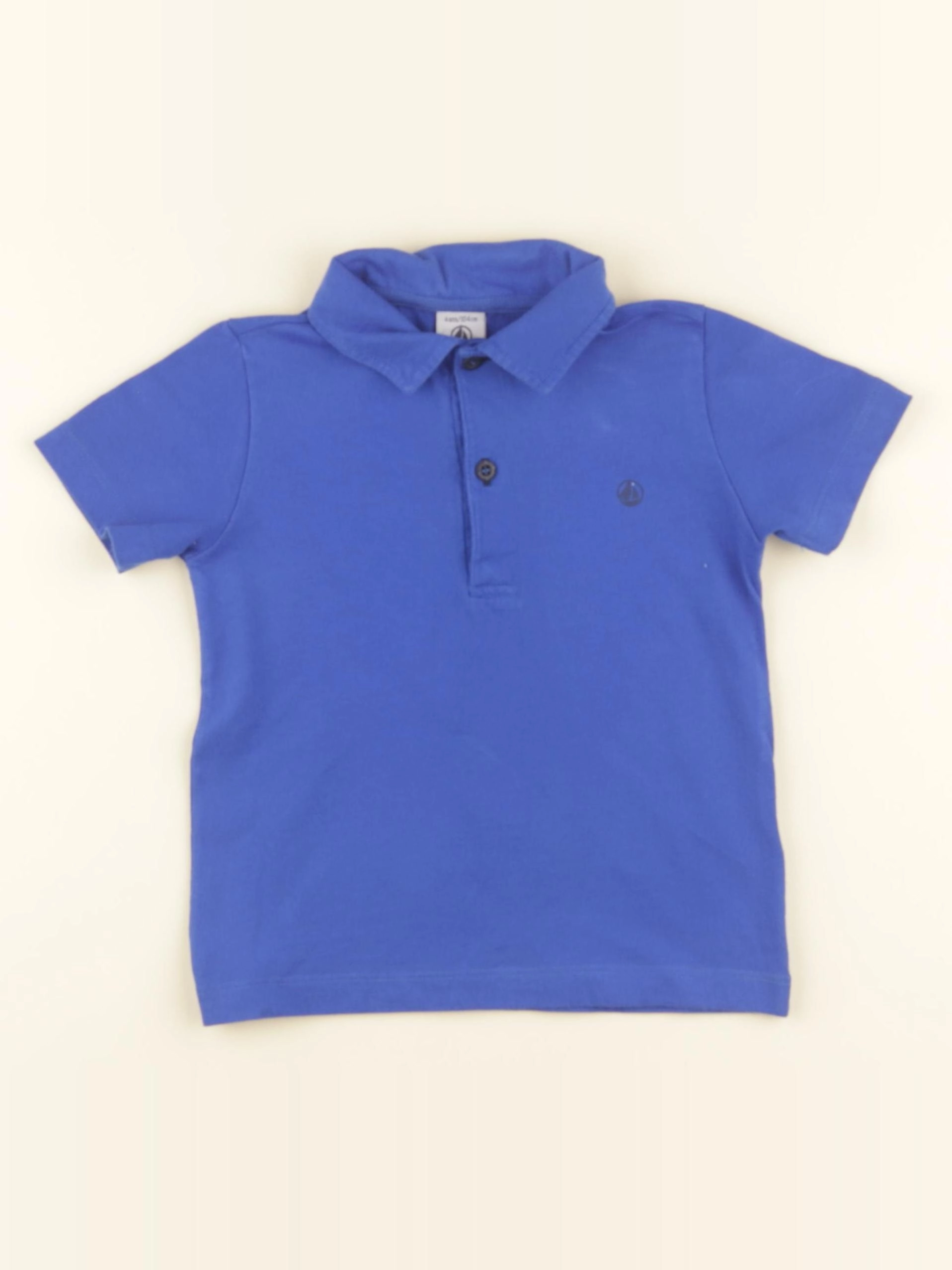 Petit Bateau - polo bleu - 4 ans
