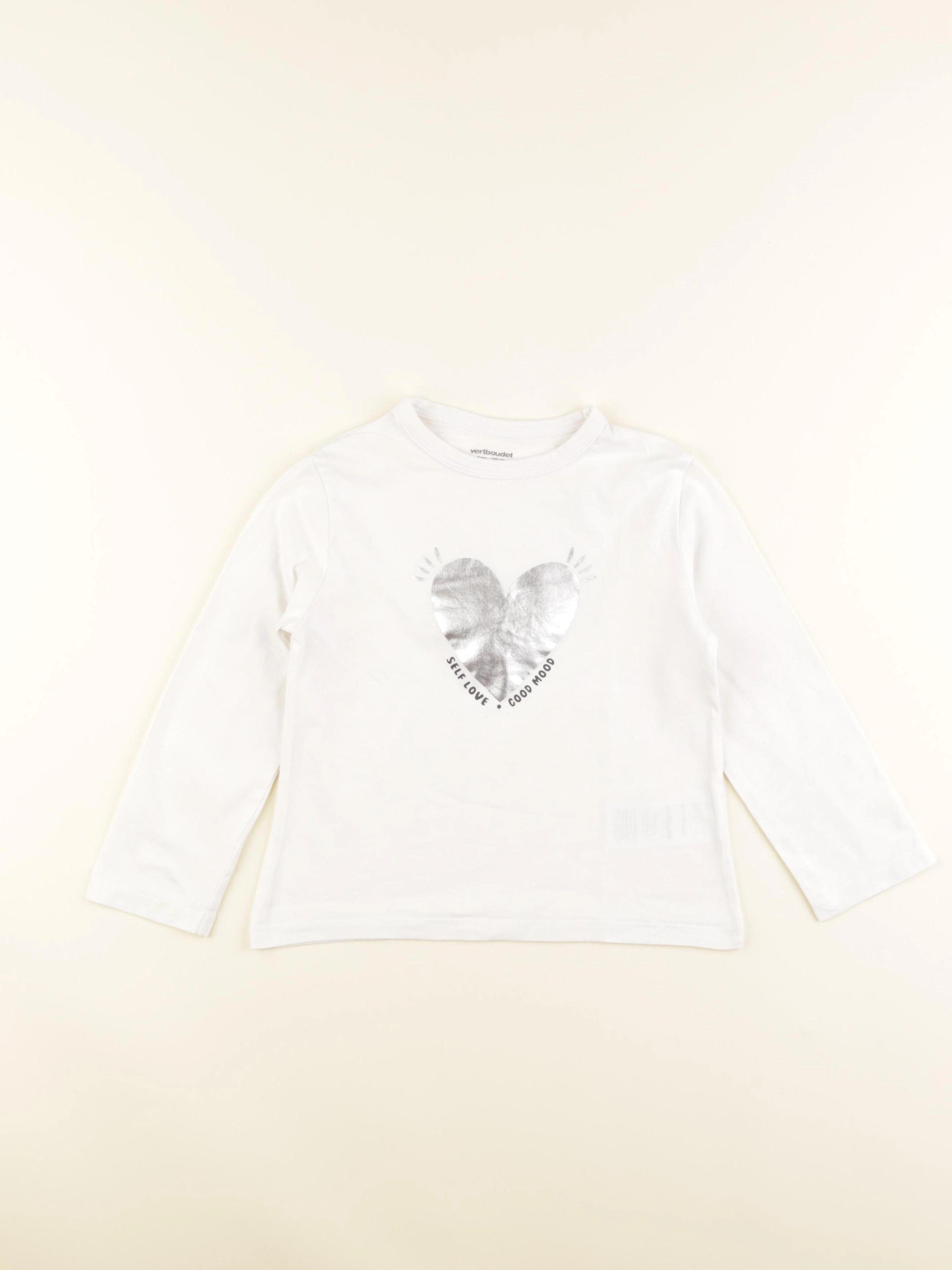 Vertbaudet - tee-shirt blanc - 4 ans