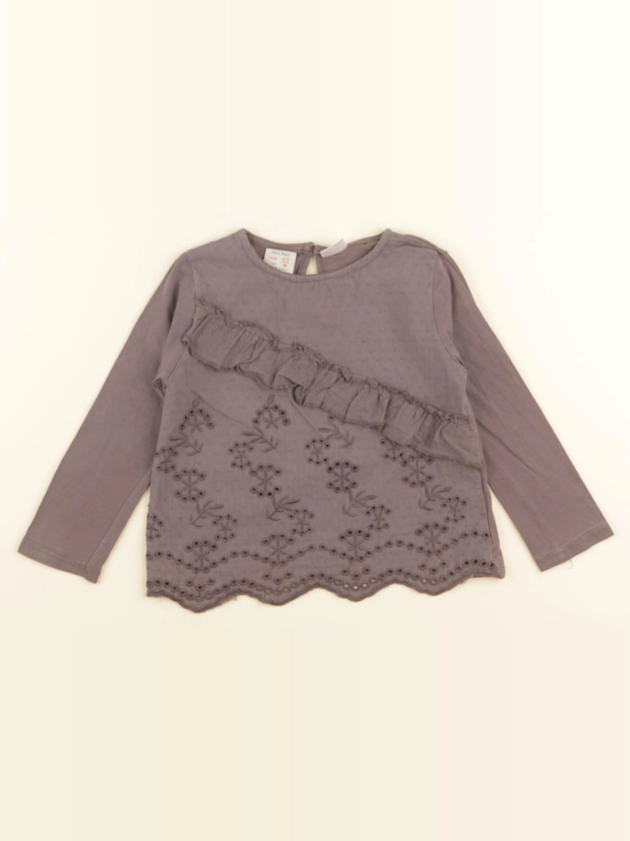 Zara - tee-shirt marron - 2/3 ans