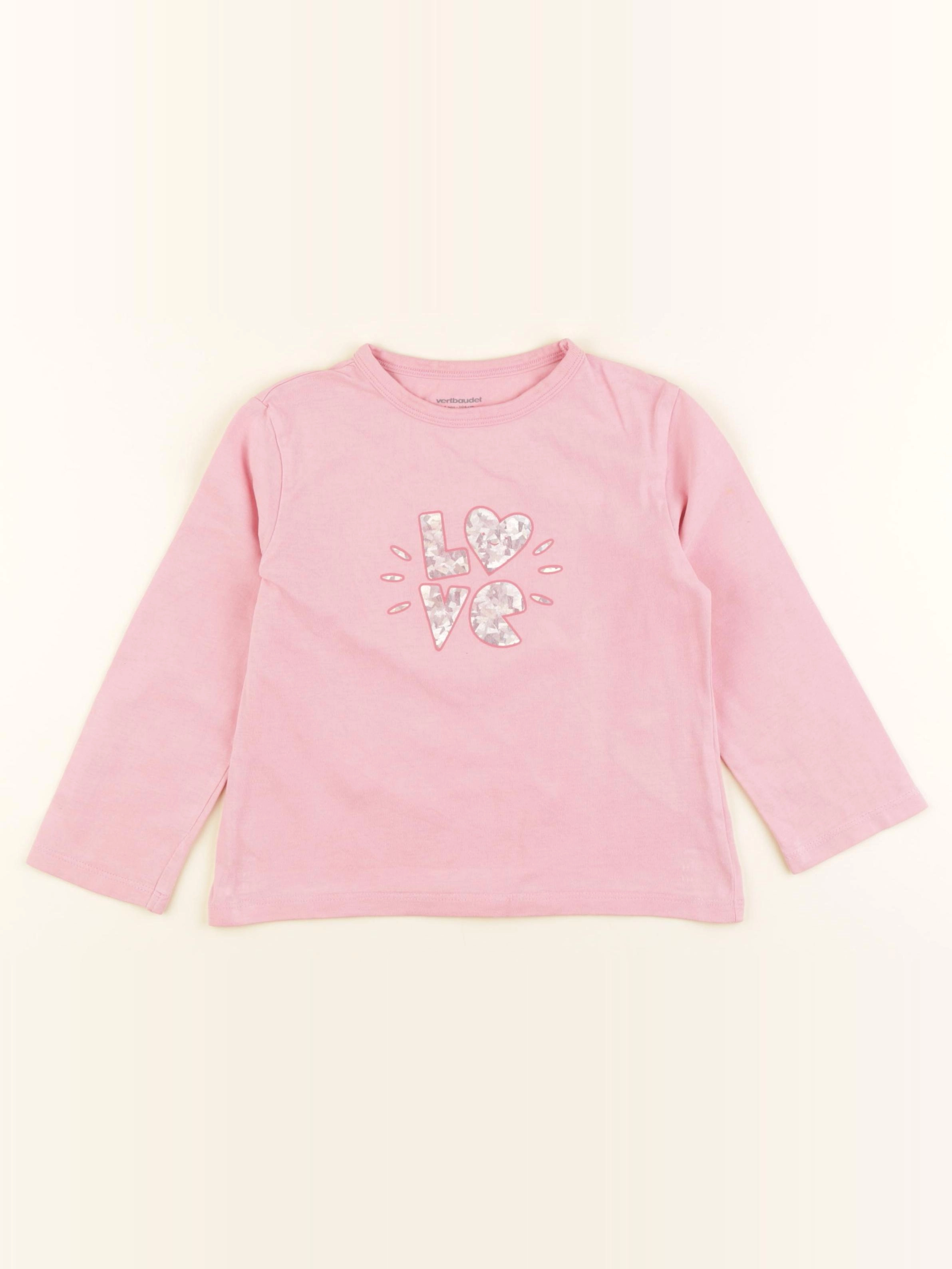Vertbaudet - tee-shirt rose - 4 ans