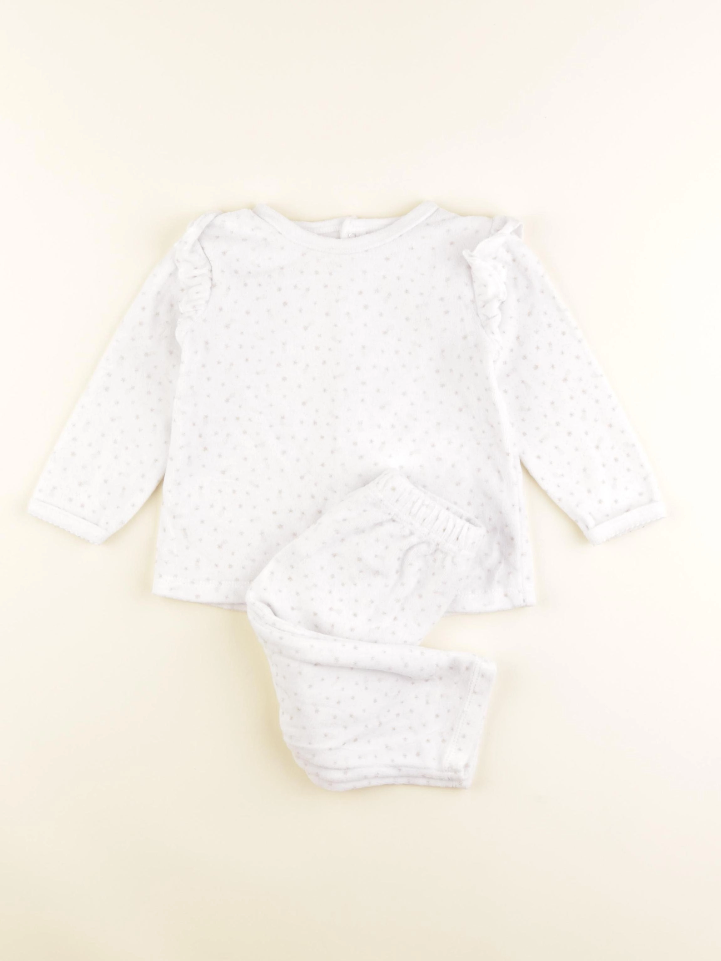 Vertbaudet - pyjama velours blanc - 18 mois