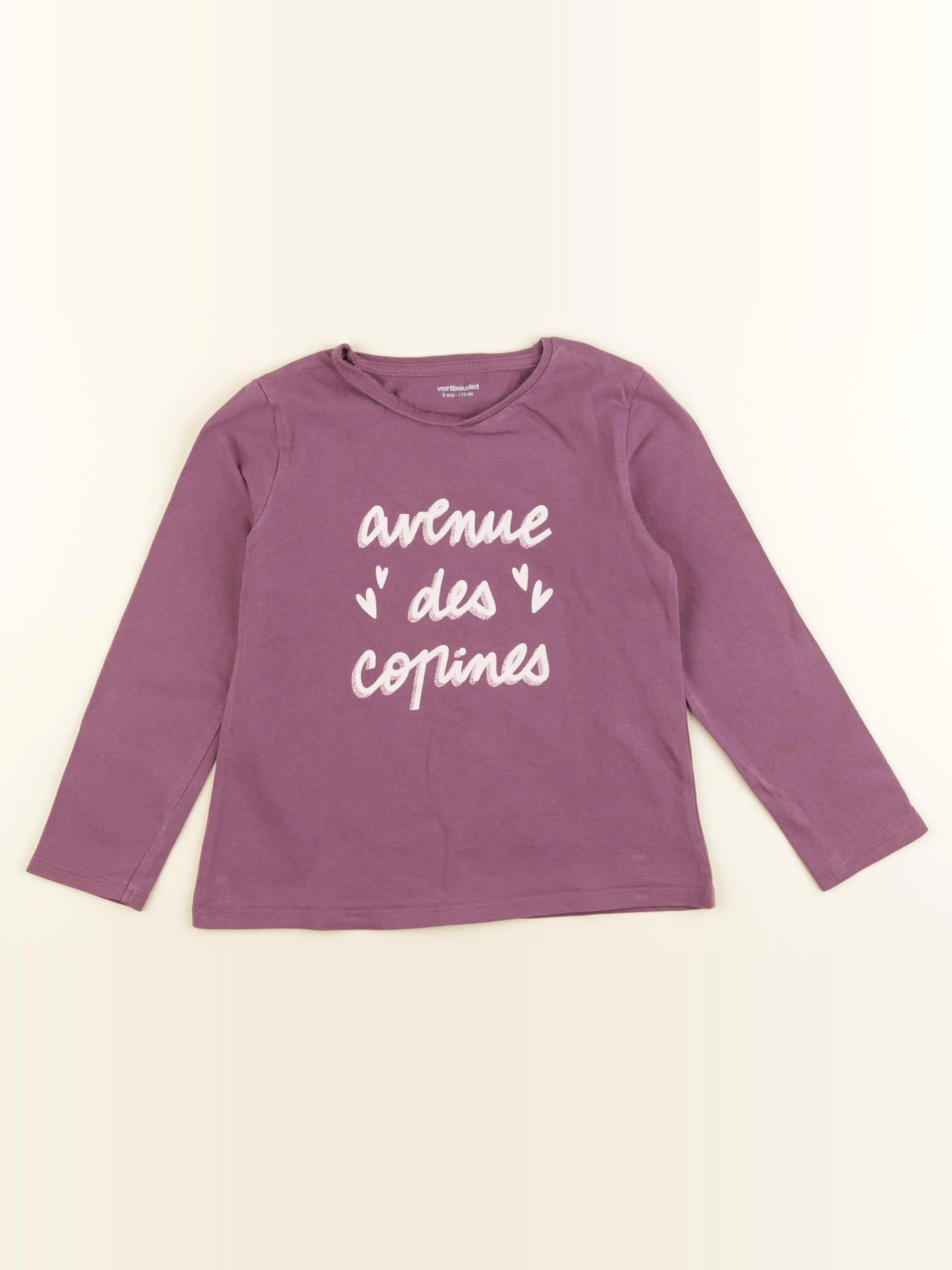 Vertbaudet - tee-shirt violet - 5 ans
