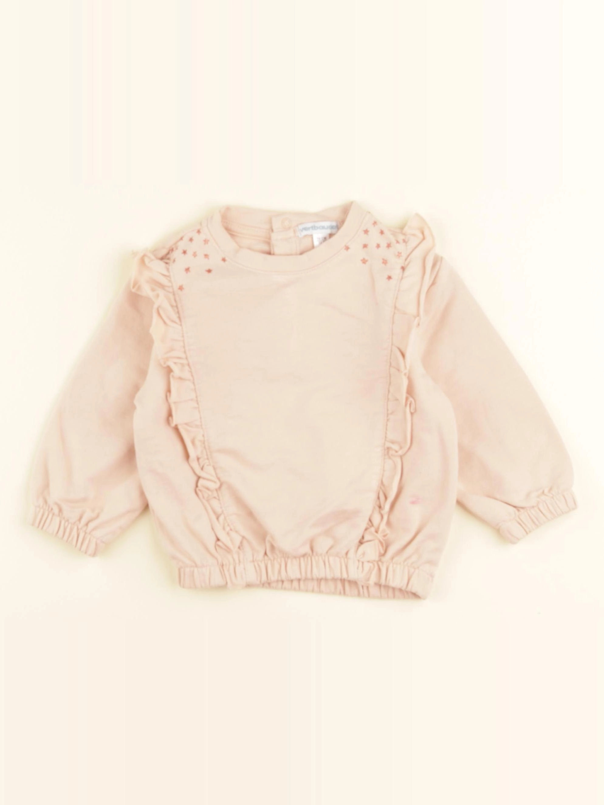 Vertbaudet - sweat rose - 12 mois