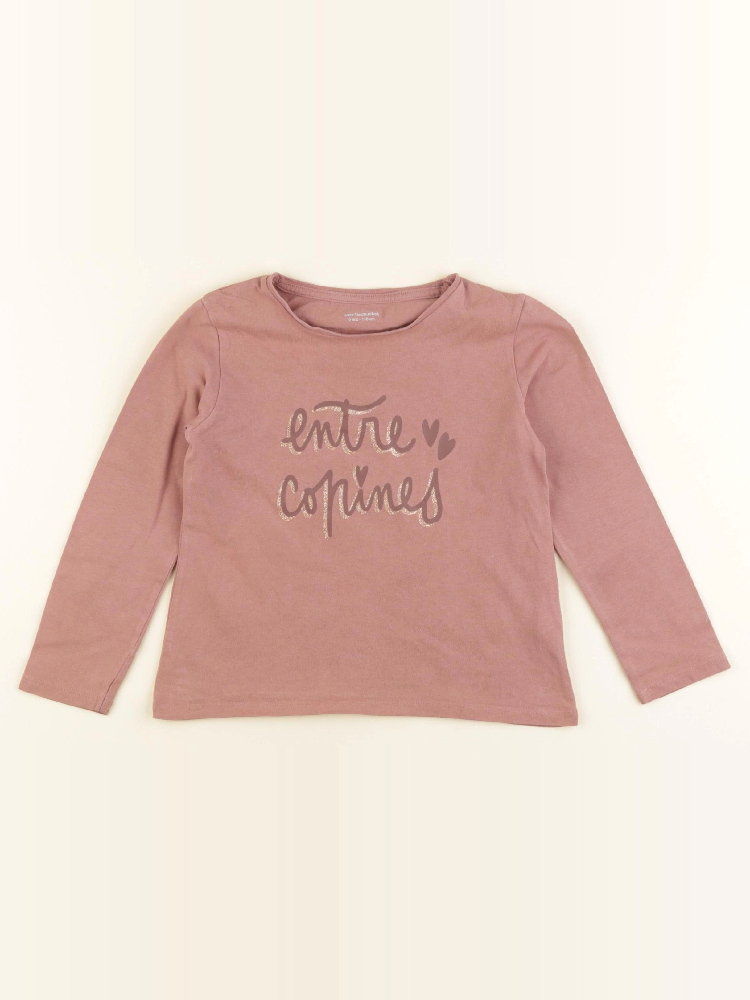 Vertbaudet - tee-shirt rose - 5 ans