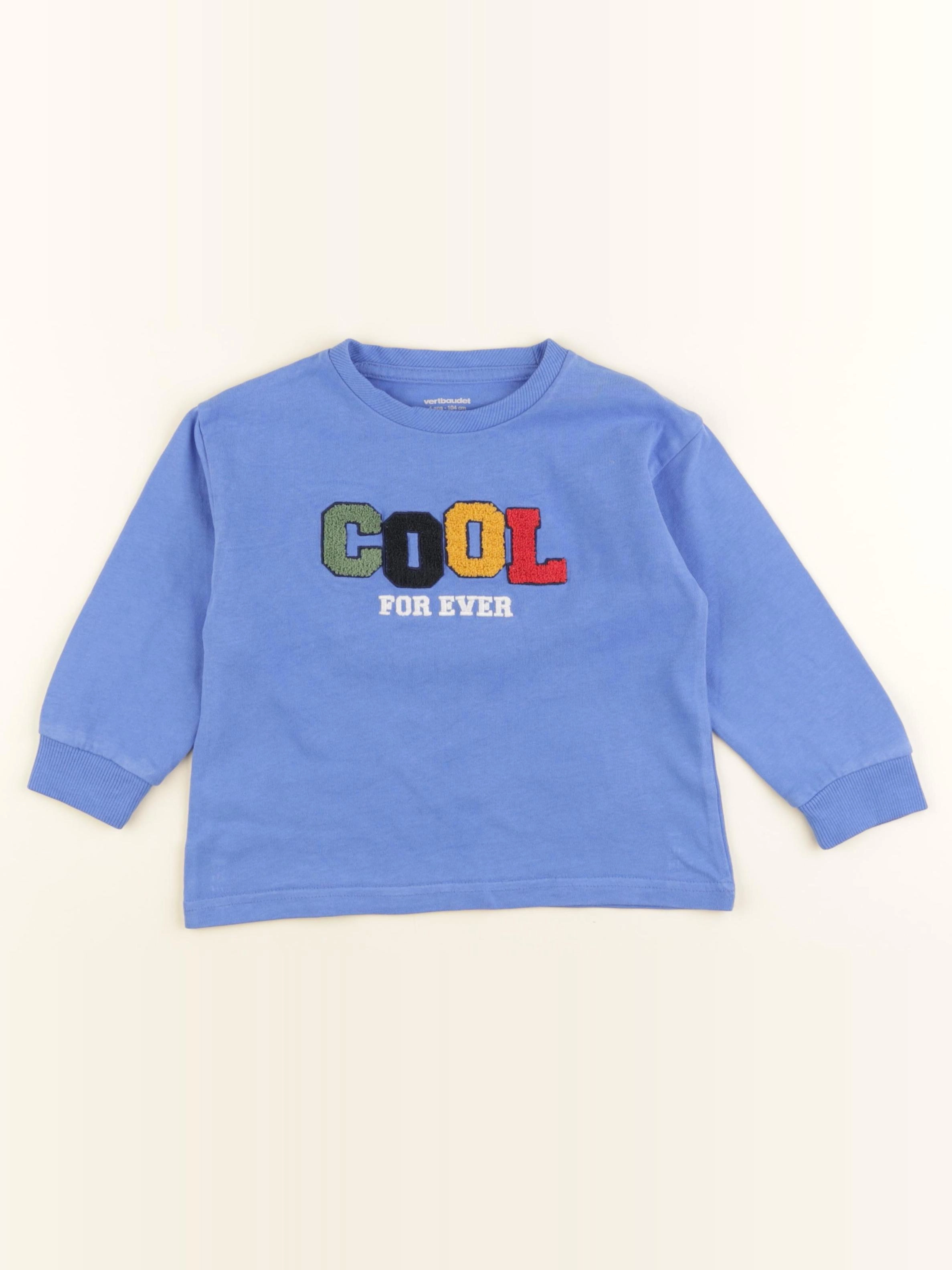 Vertbaudet - tee-shirt bleu - 4 ans