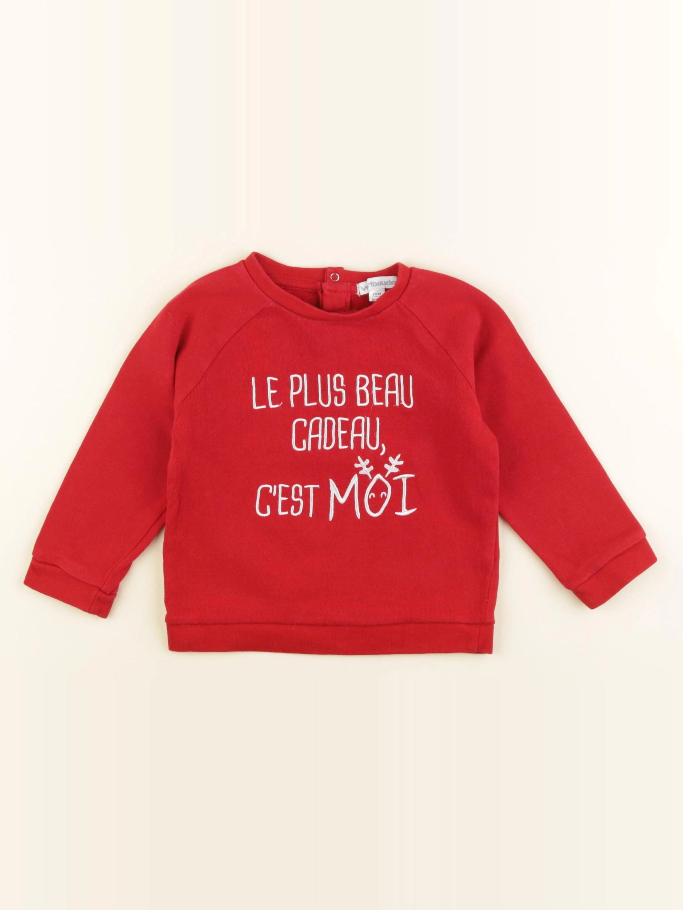 Vertbaudet - sweat rouge - 18 mois