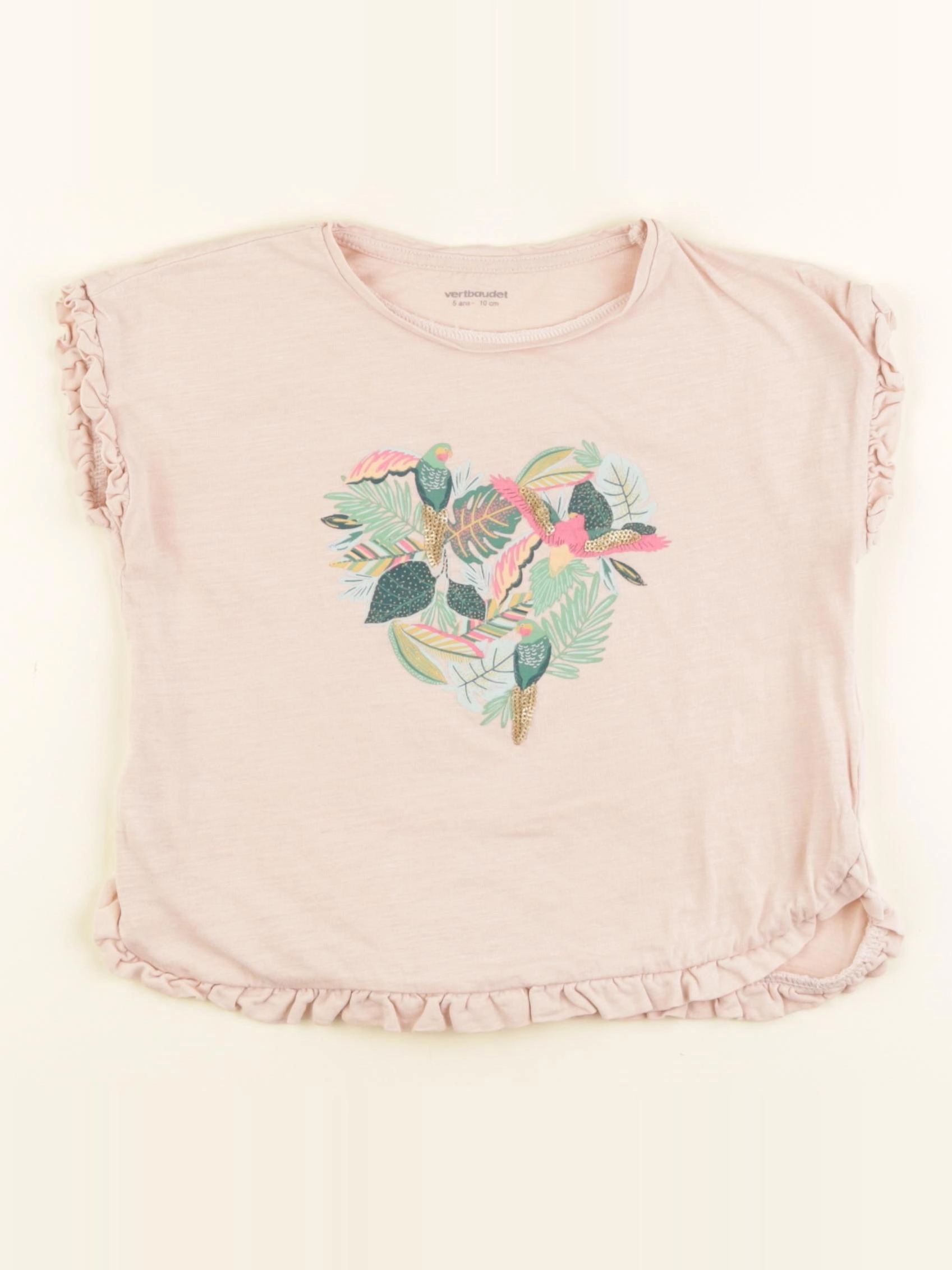 Vertbaudet - tee-shirt rose - 5 ans