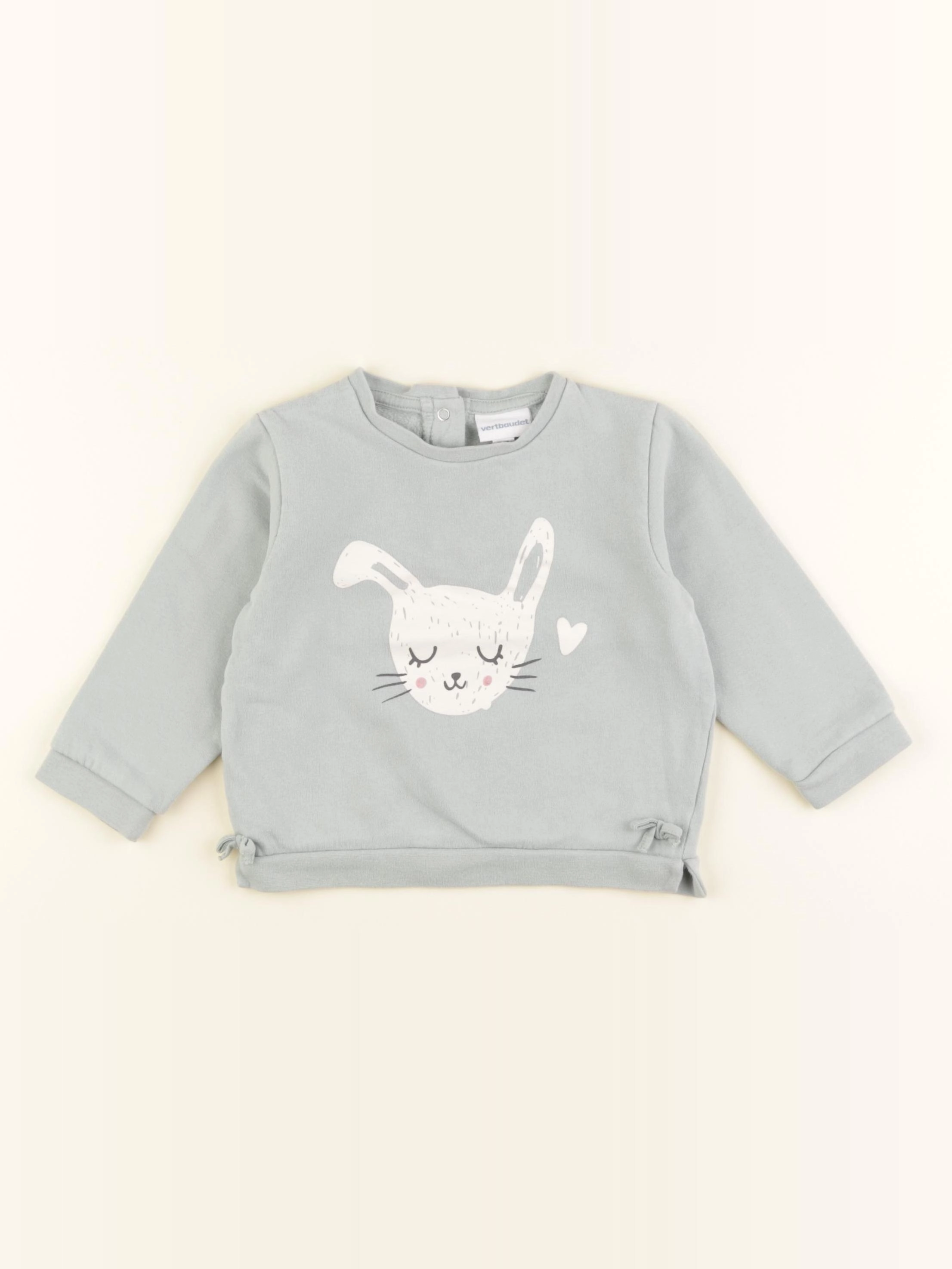 Vertbaudet - sweat vert - 18 mois