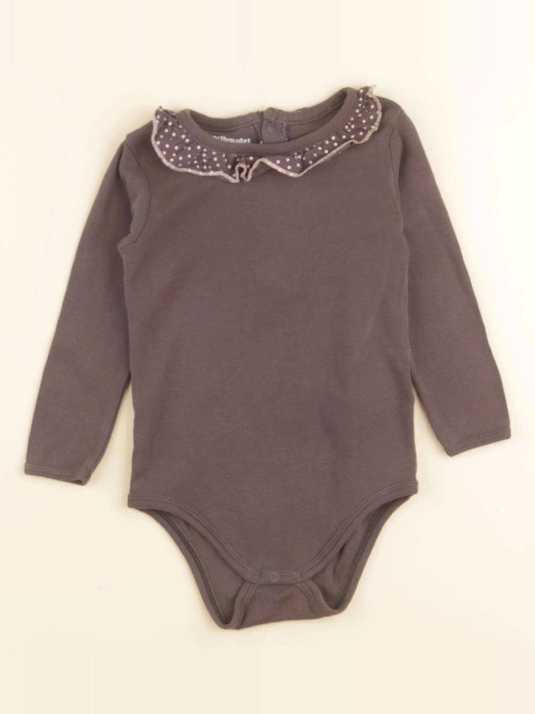 Vertbaudet - body à col gris - 18 mois