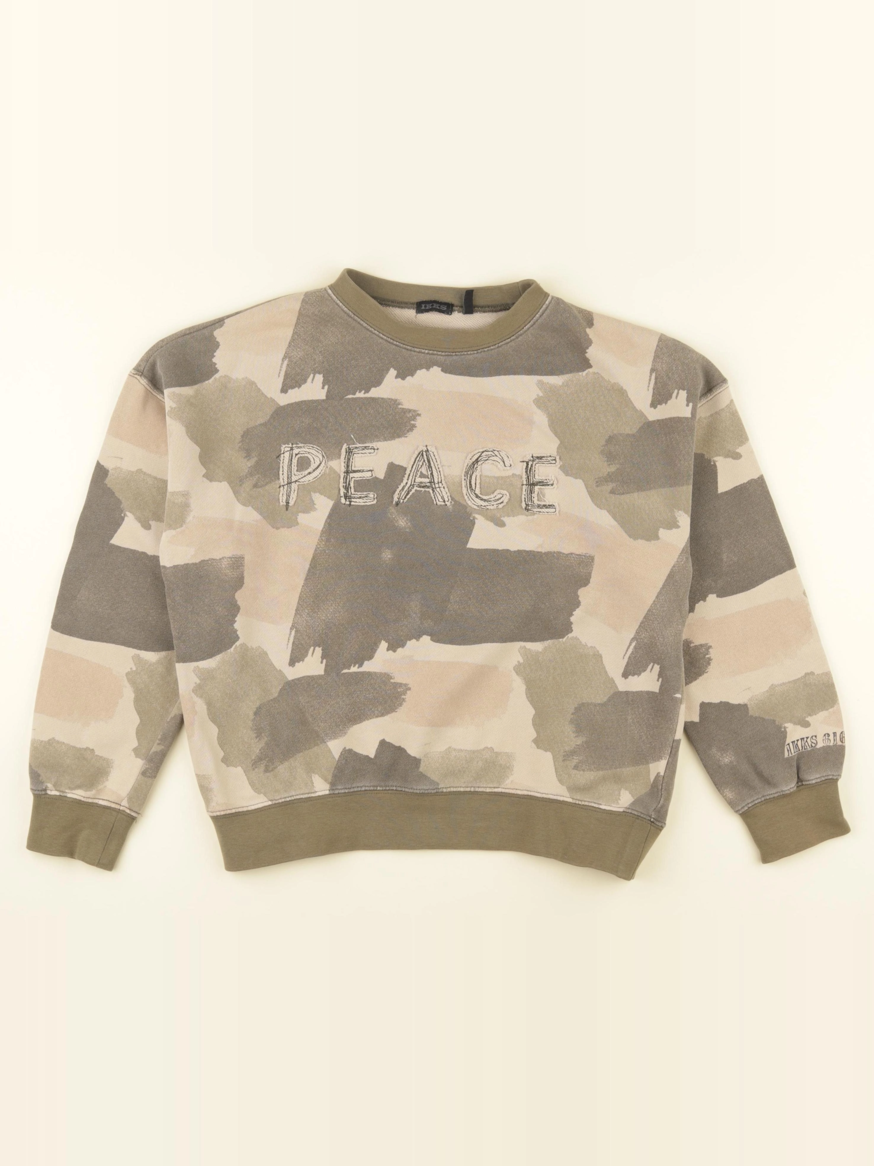 IKKS - sweat beige, vert - 10 ans