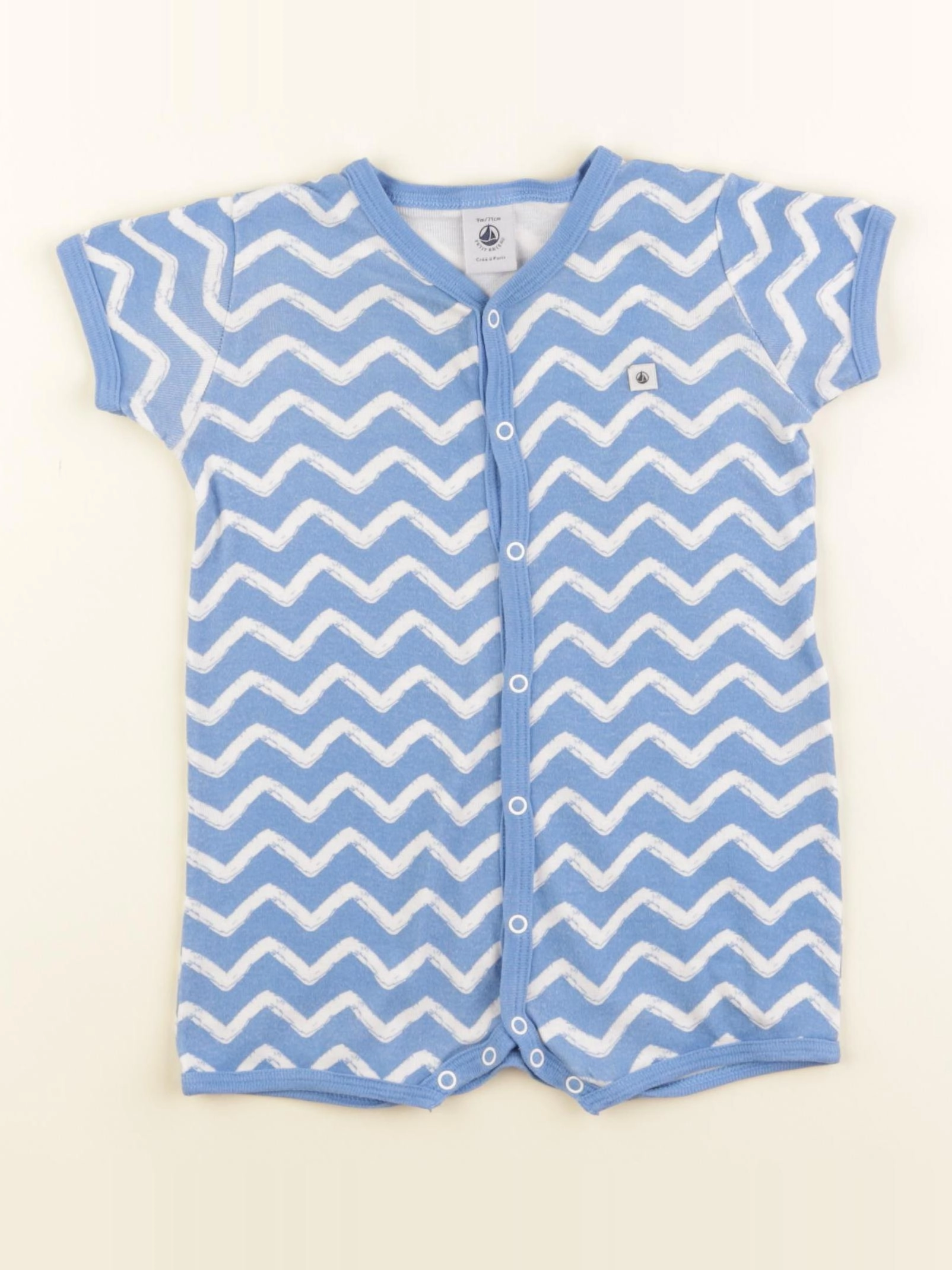 Petit Bateau - pyjama coton bleu - 9 mois