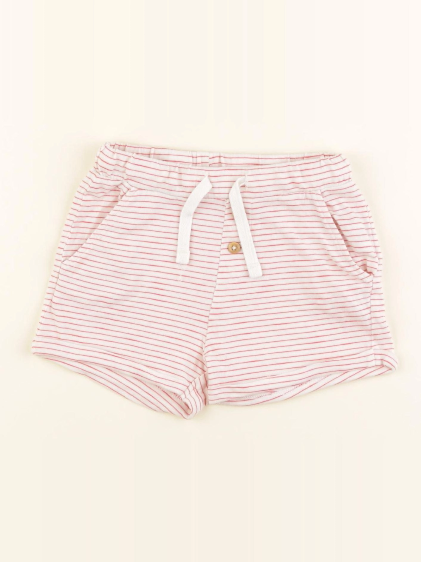Boutchou - short blanc, rouge - 9 mois