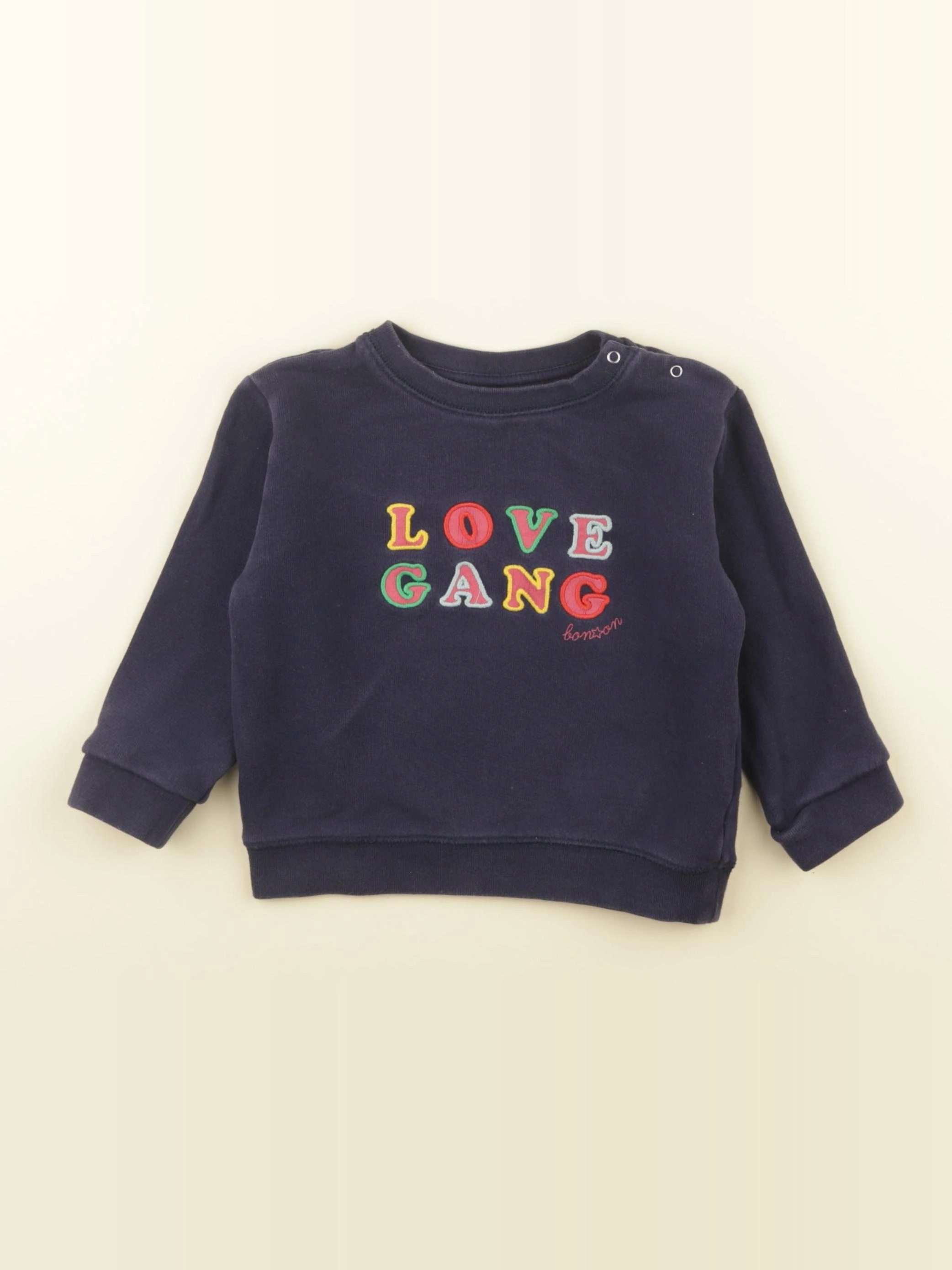 Bonton - sweat bleu - 18 mois