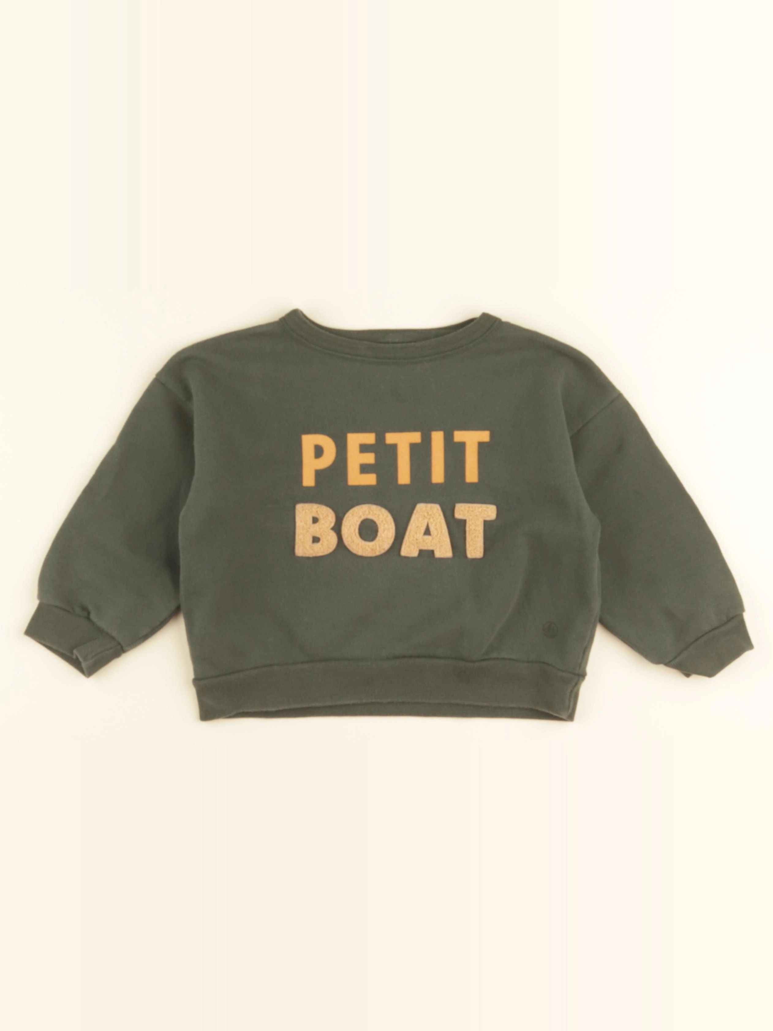 Petit Bateau - sweat vert - 3 ans