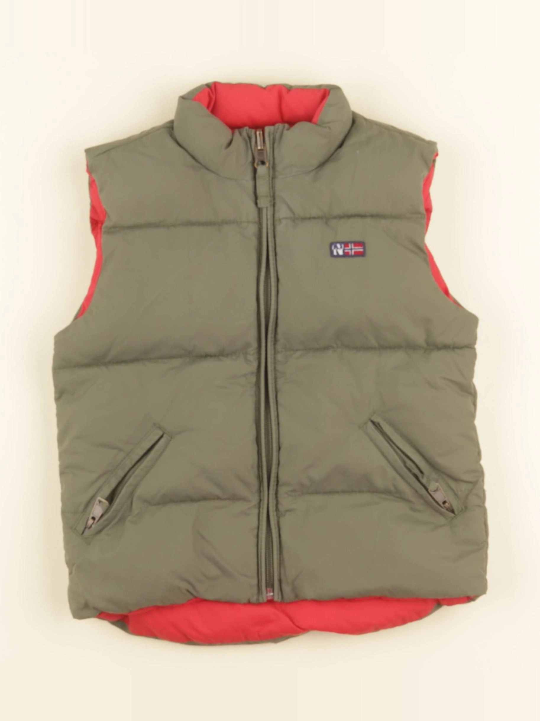 Napapijri - doudoune réversible vert, rouge - 4 ans