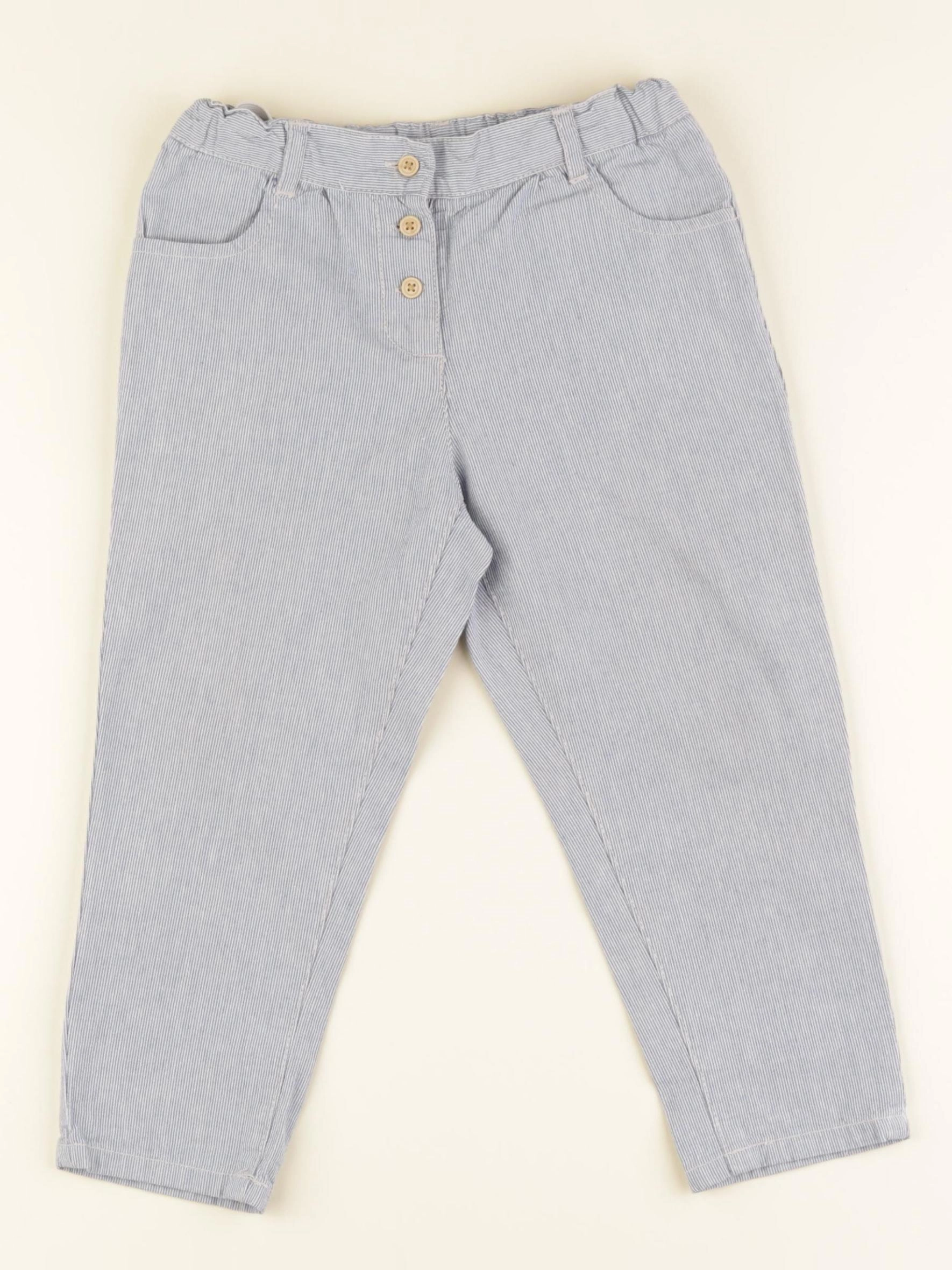 Boutchou - pantalon bleu, blanc - 36 mois