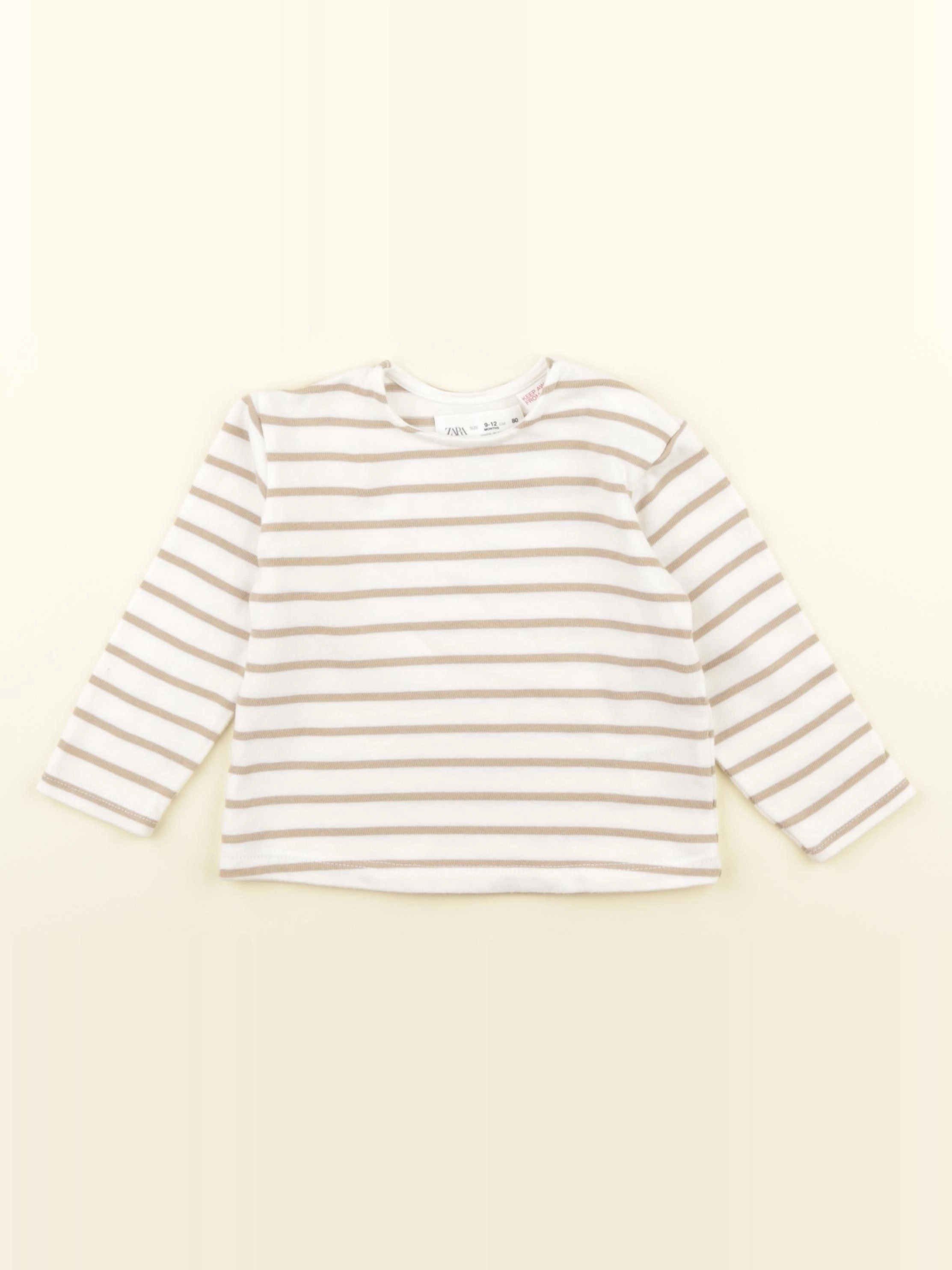 Zara - tee-shirt beige, marron - 9/12 mois