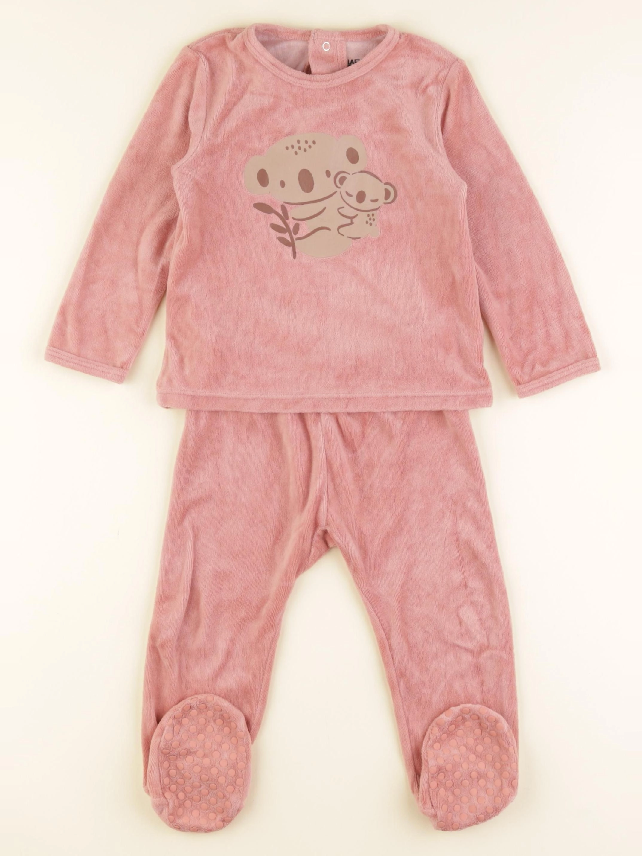 La Redoute - pyjama velours rose - 18 mois