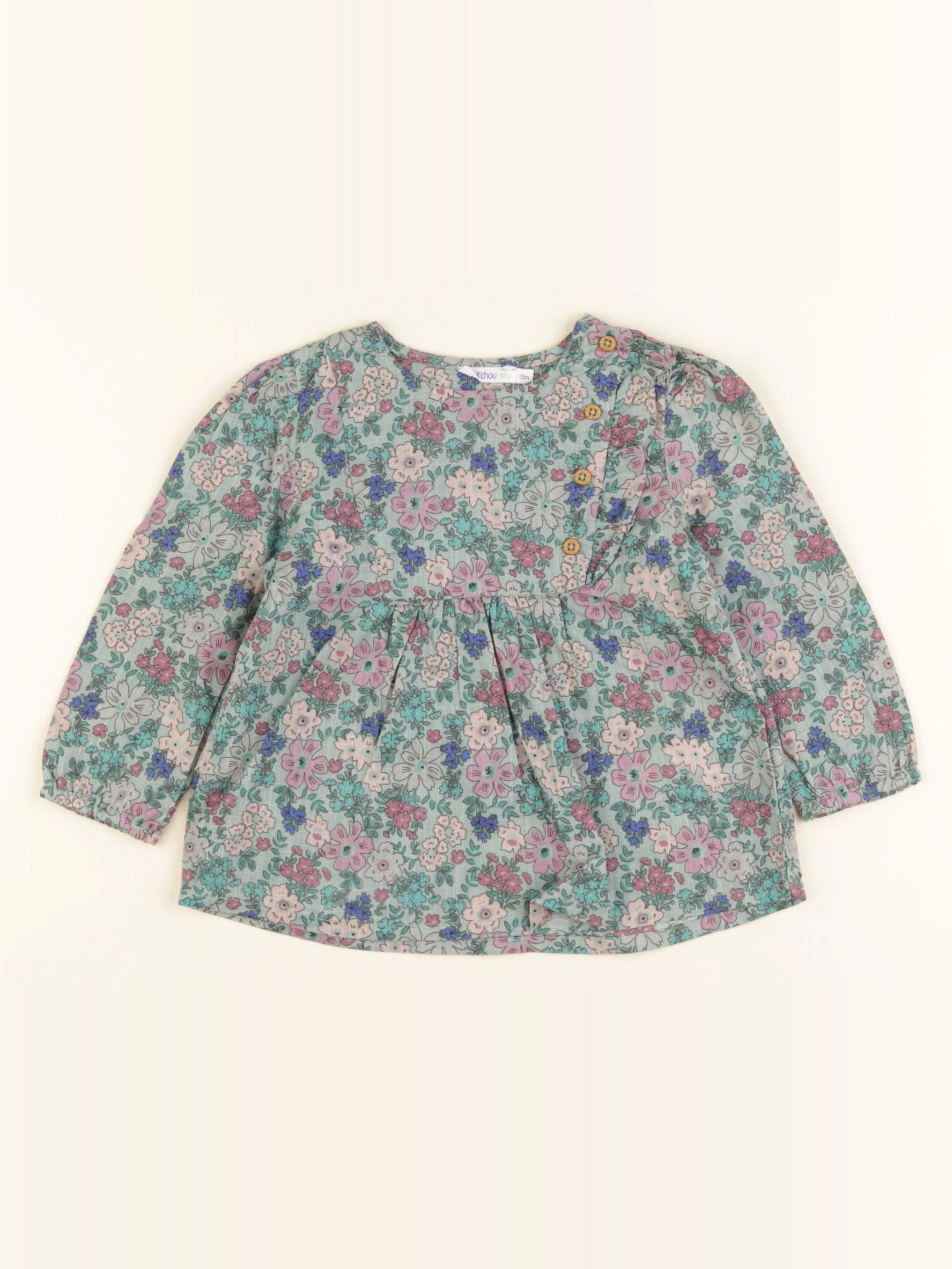Boutchou - blouse multicolore - 12 mois
