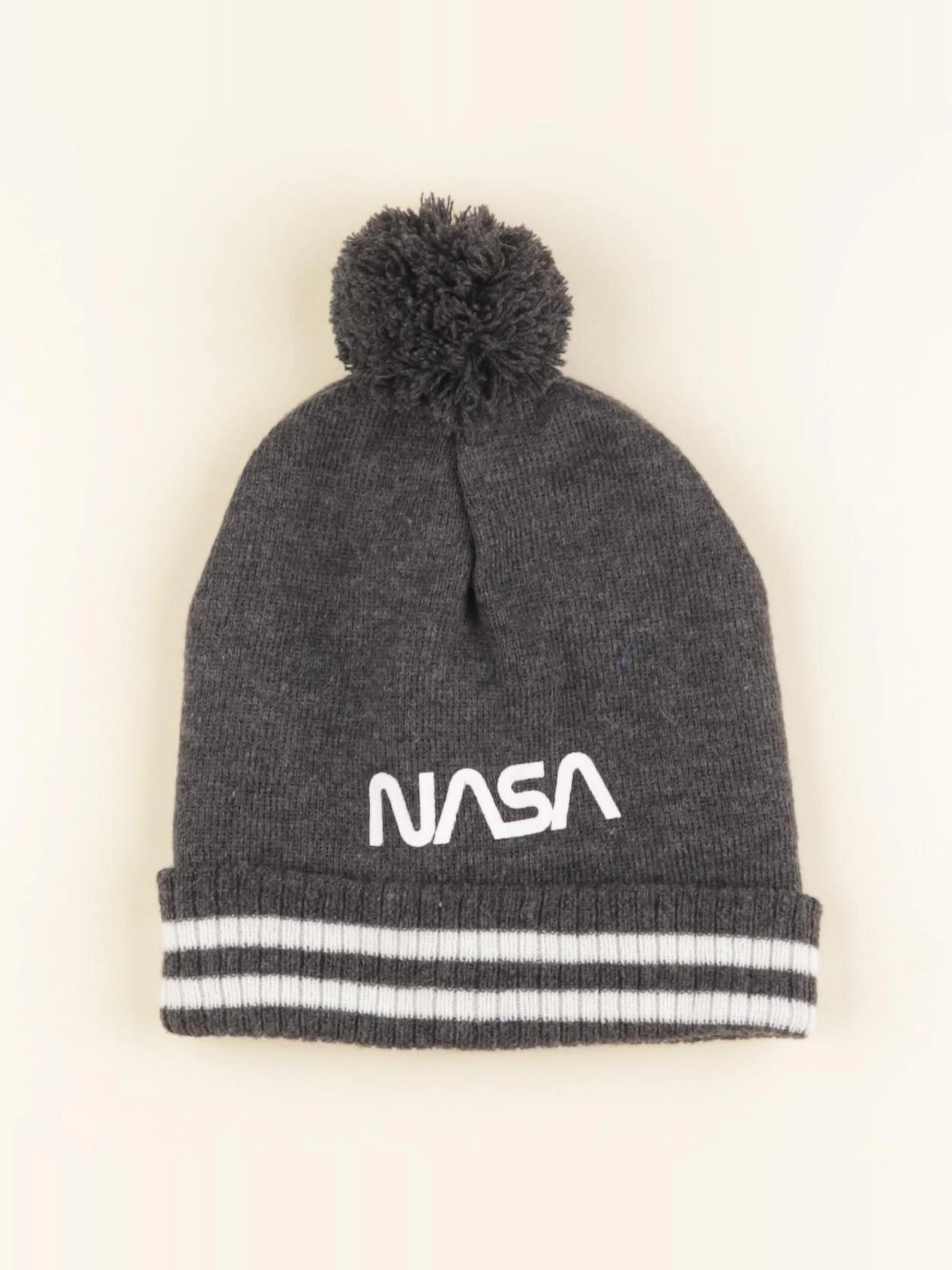 Vertbaudet - bonnet gris, blanc - 12 ans