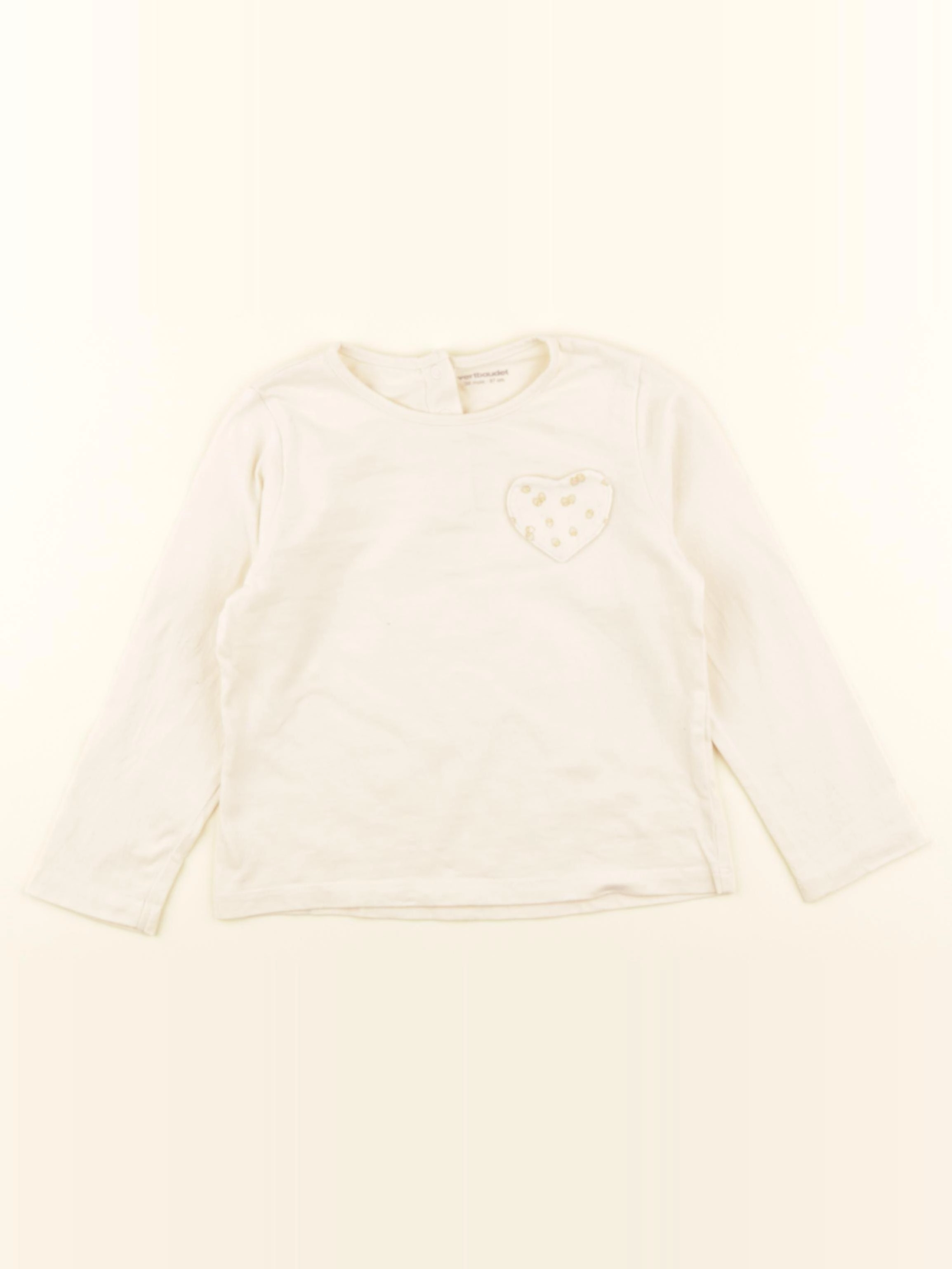 Vertbaudet - tee-shirt beige - 36 mois