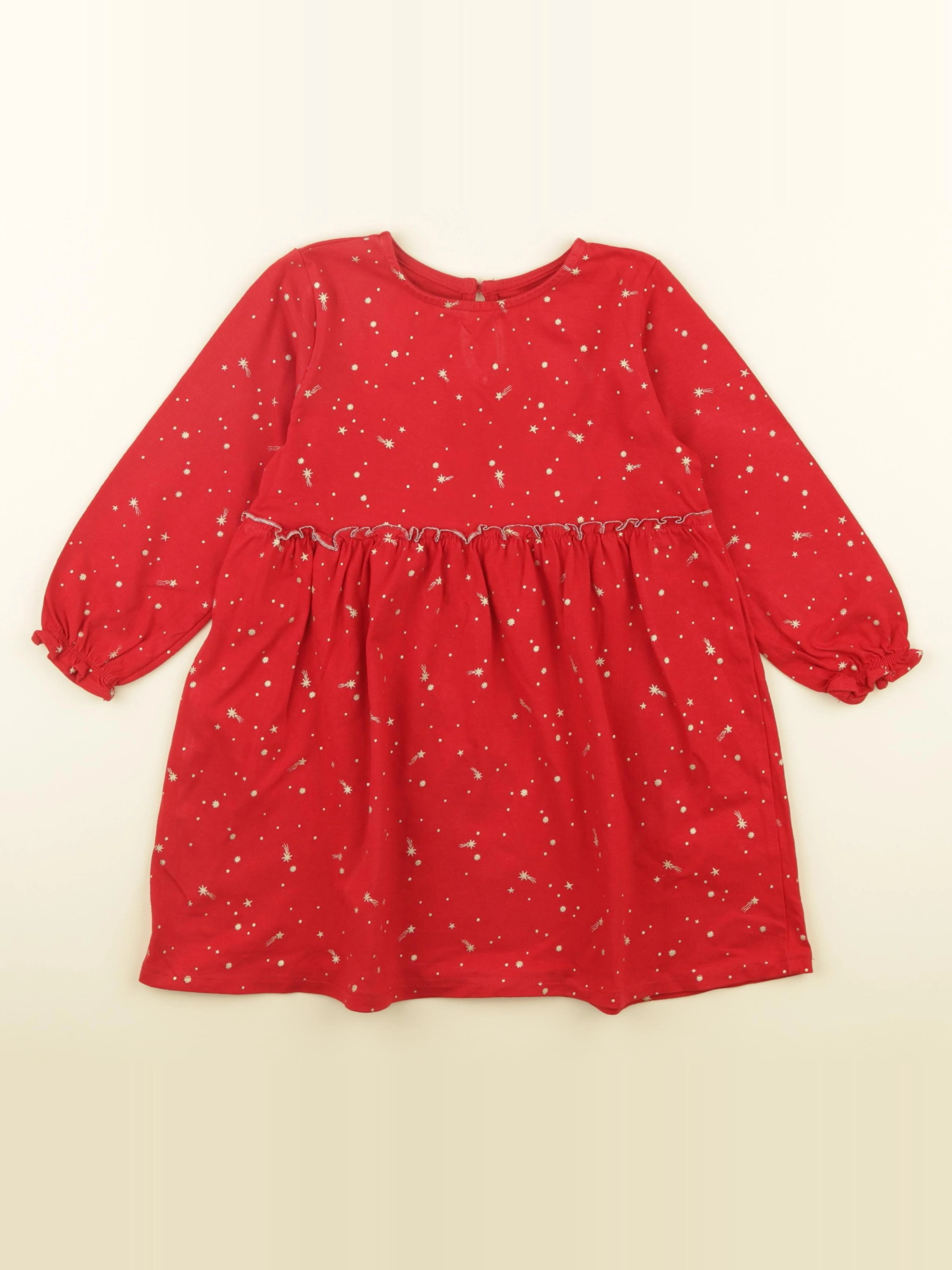 Vertbaudet - robe rouge, or - 4 ans