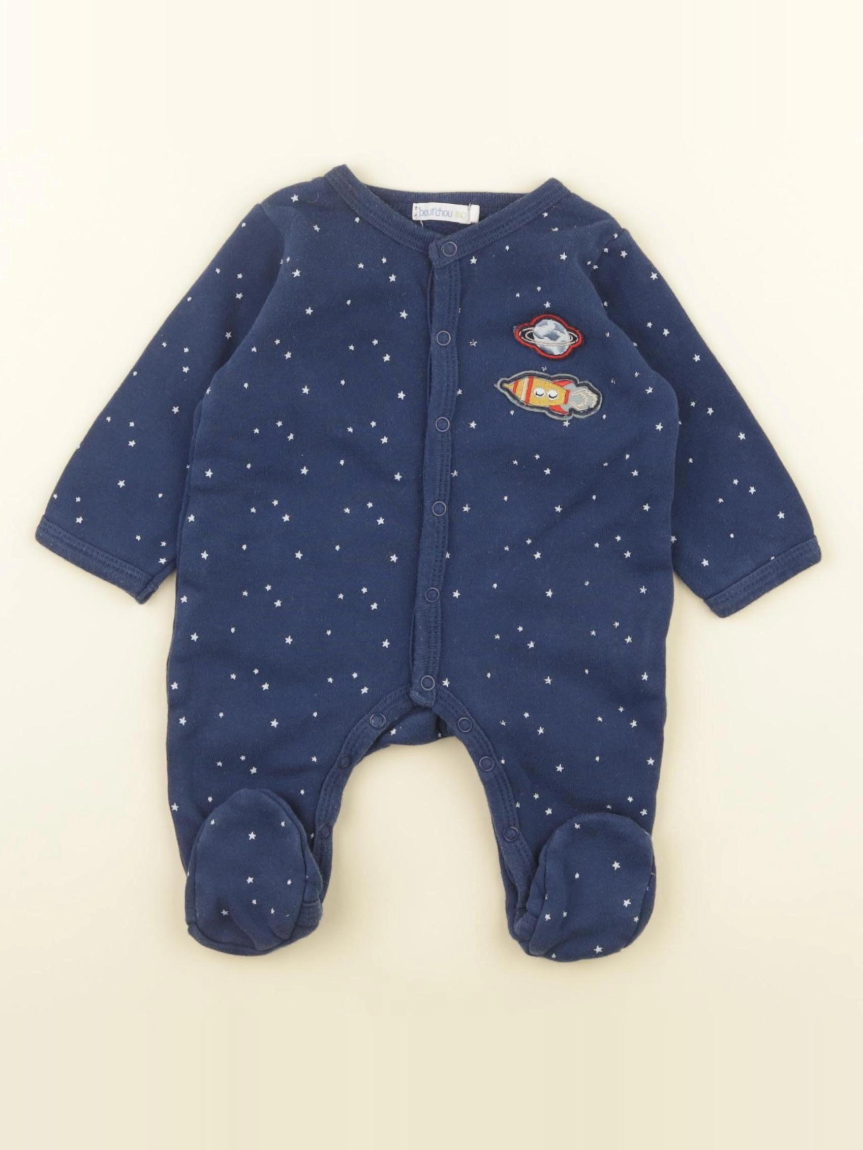 Boutchou - pyjama coton bleu - 1 mois