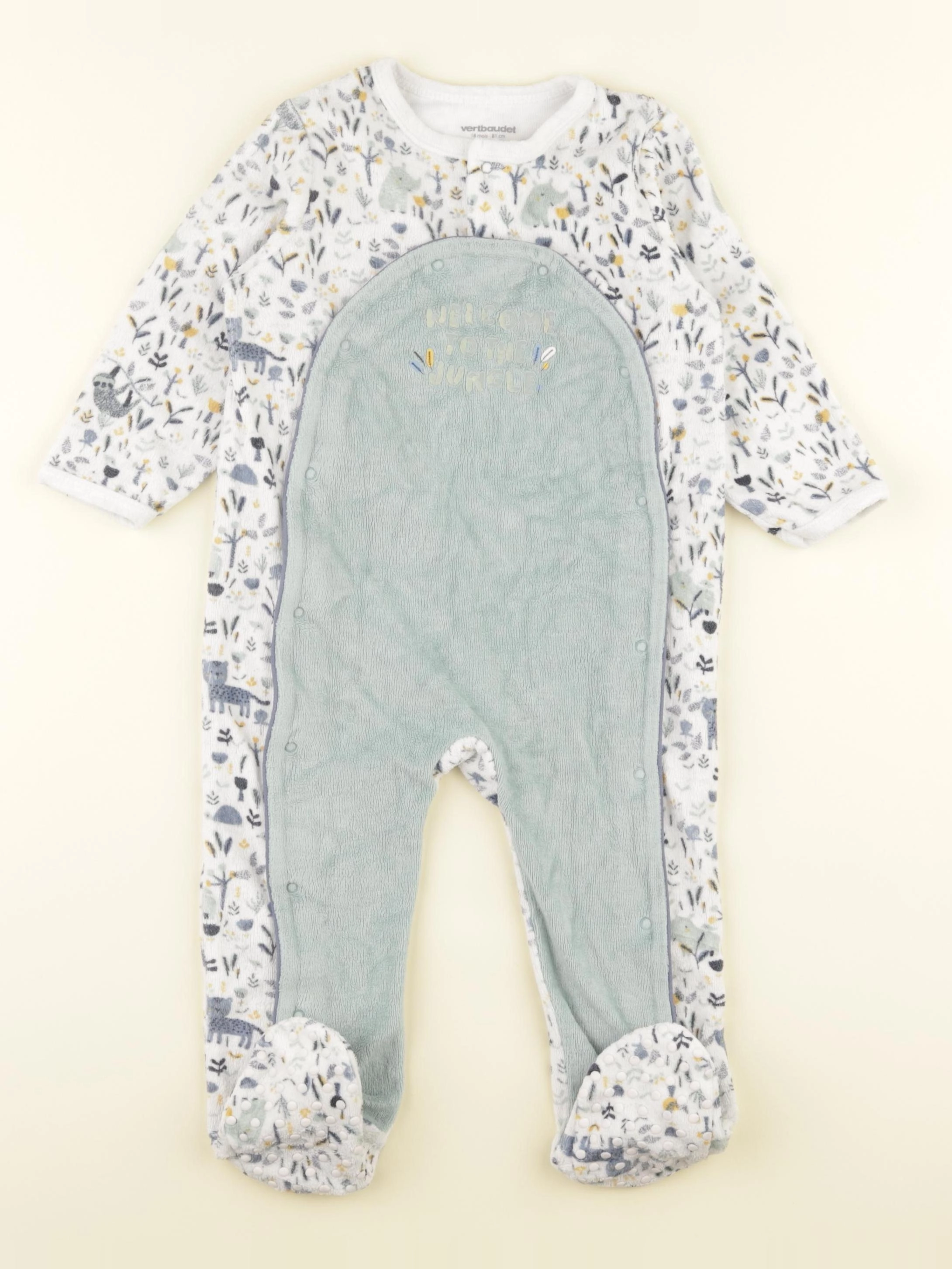 Vertbaudet - pyjama velours multicolore - 18 mois