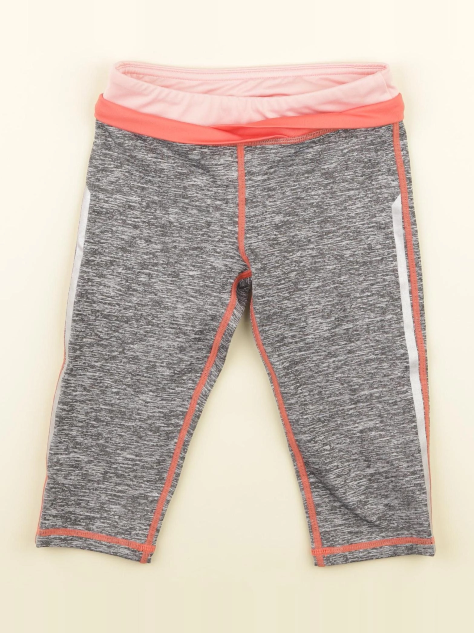 Vertbaudet - legging court gris, rose - 5 ans