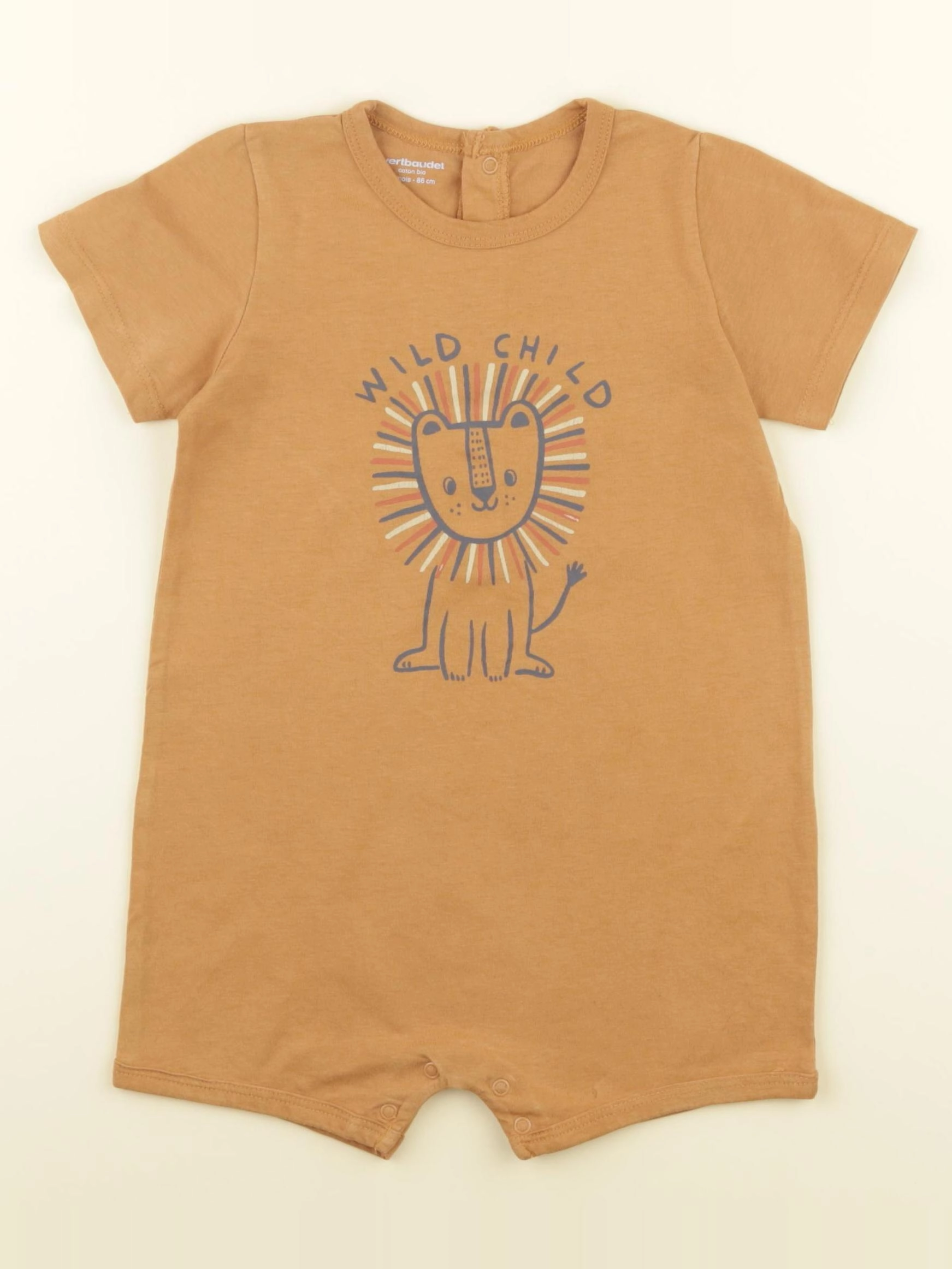 Vertbaudet - pyjama coton marron - 24 mois