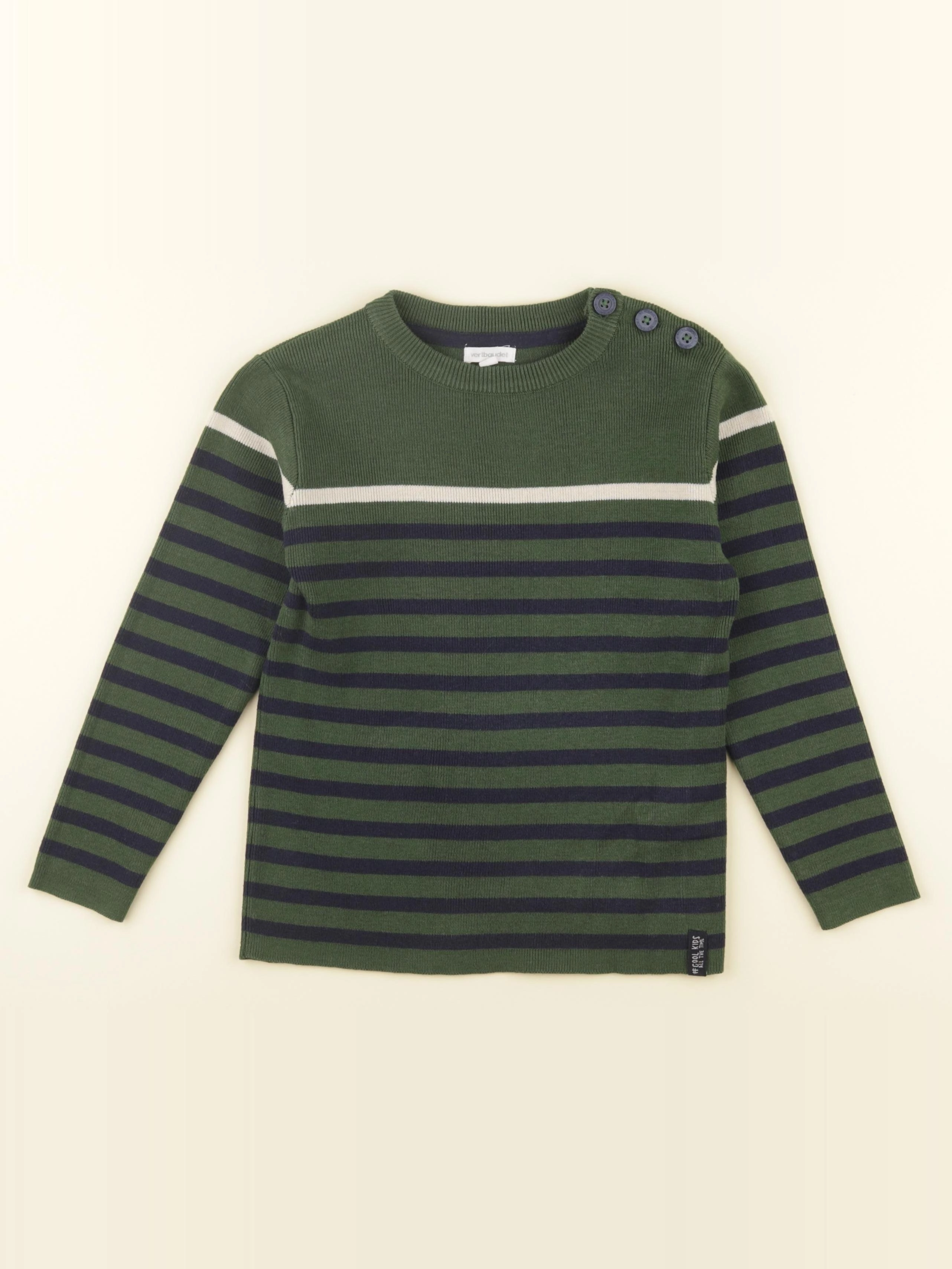 Vertbaudet - pull vert, bleu - 6 ans