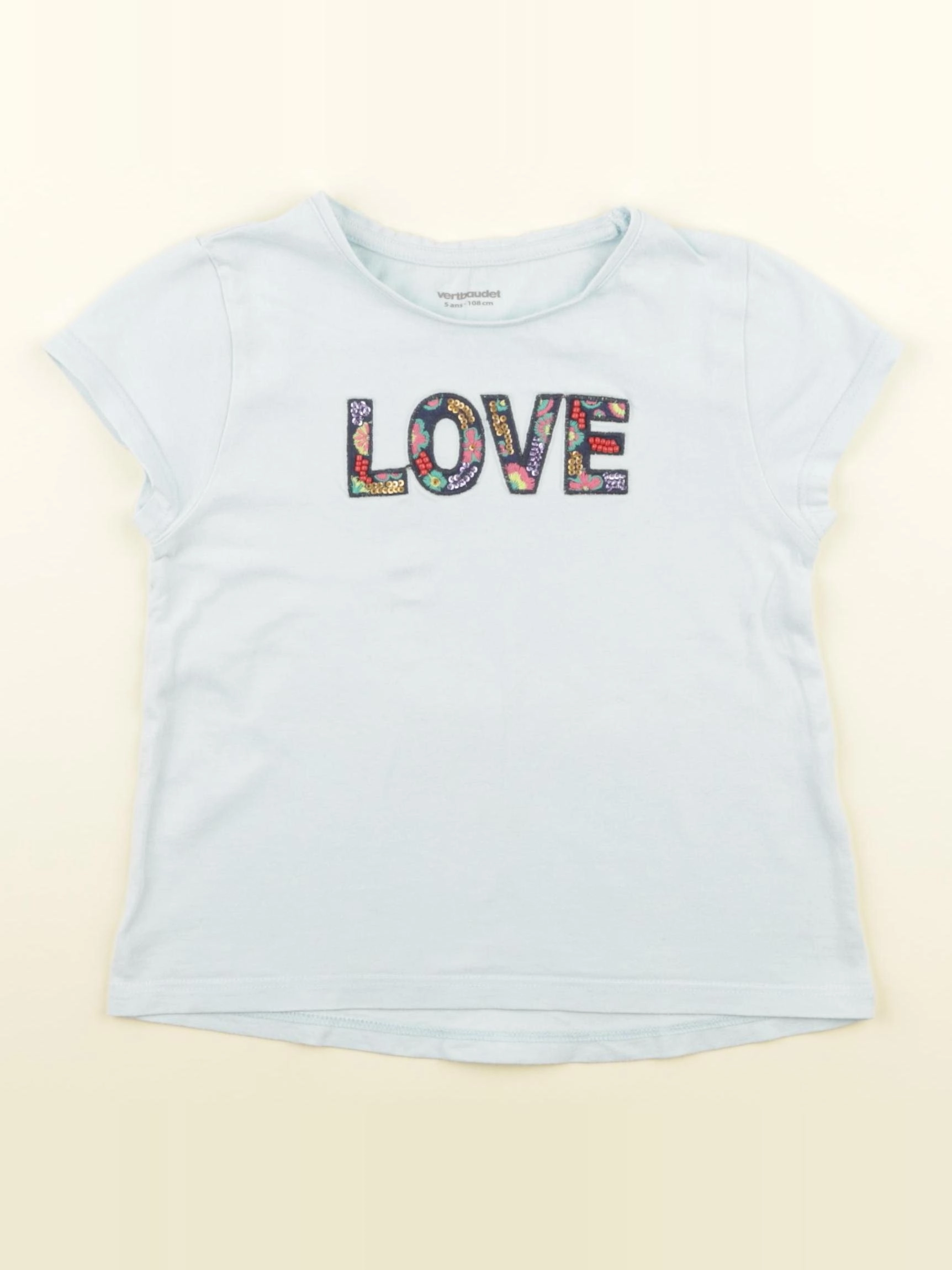 Vertbaudet - tee-shirt bleu - 5 ans