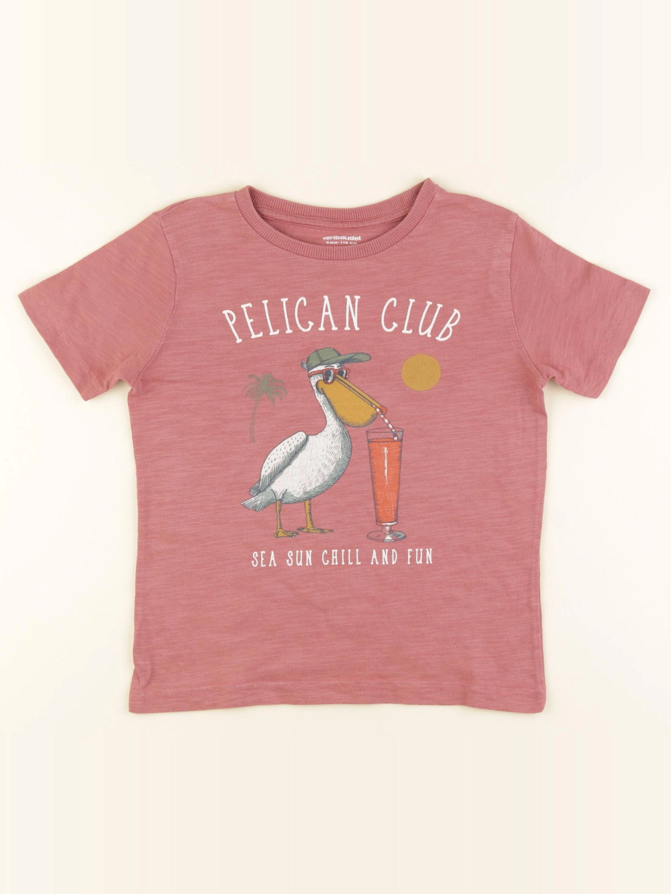 Vertbaudet - tee-shirt rouge - 6 ans