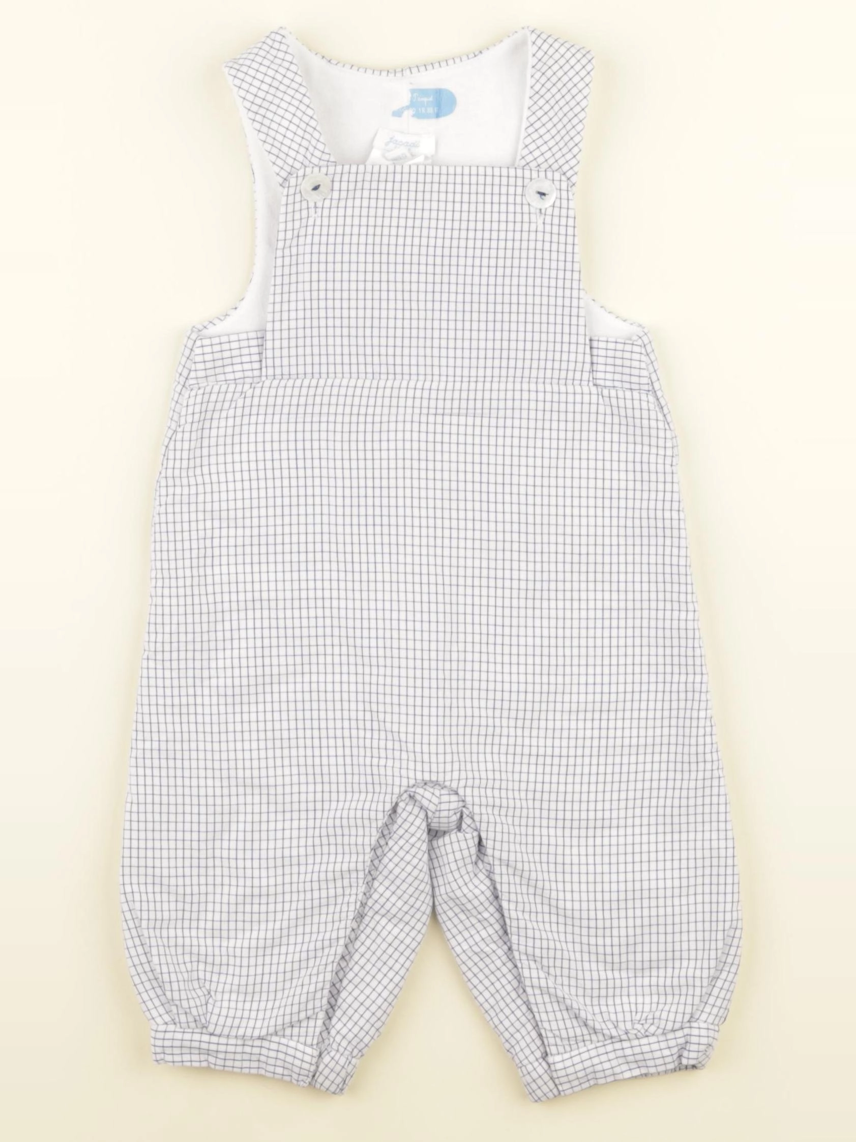 Jacadi - combinaison doublé blanc, bleu - 6 mois