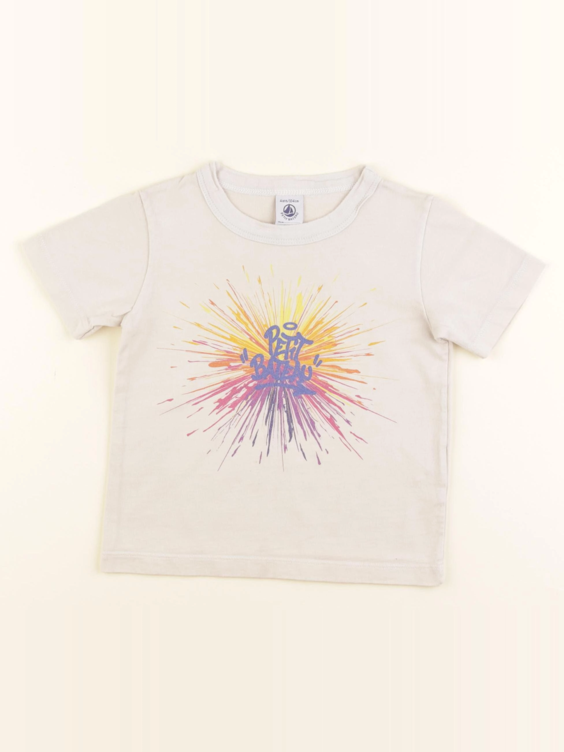 Petit Bateau - tee-shirt beige - 4 ans