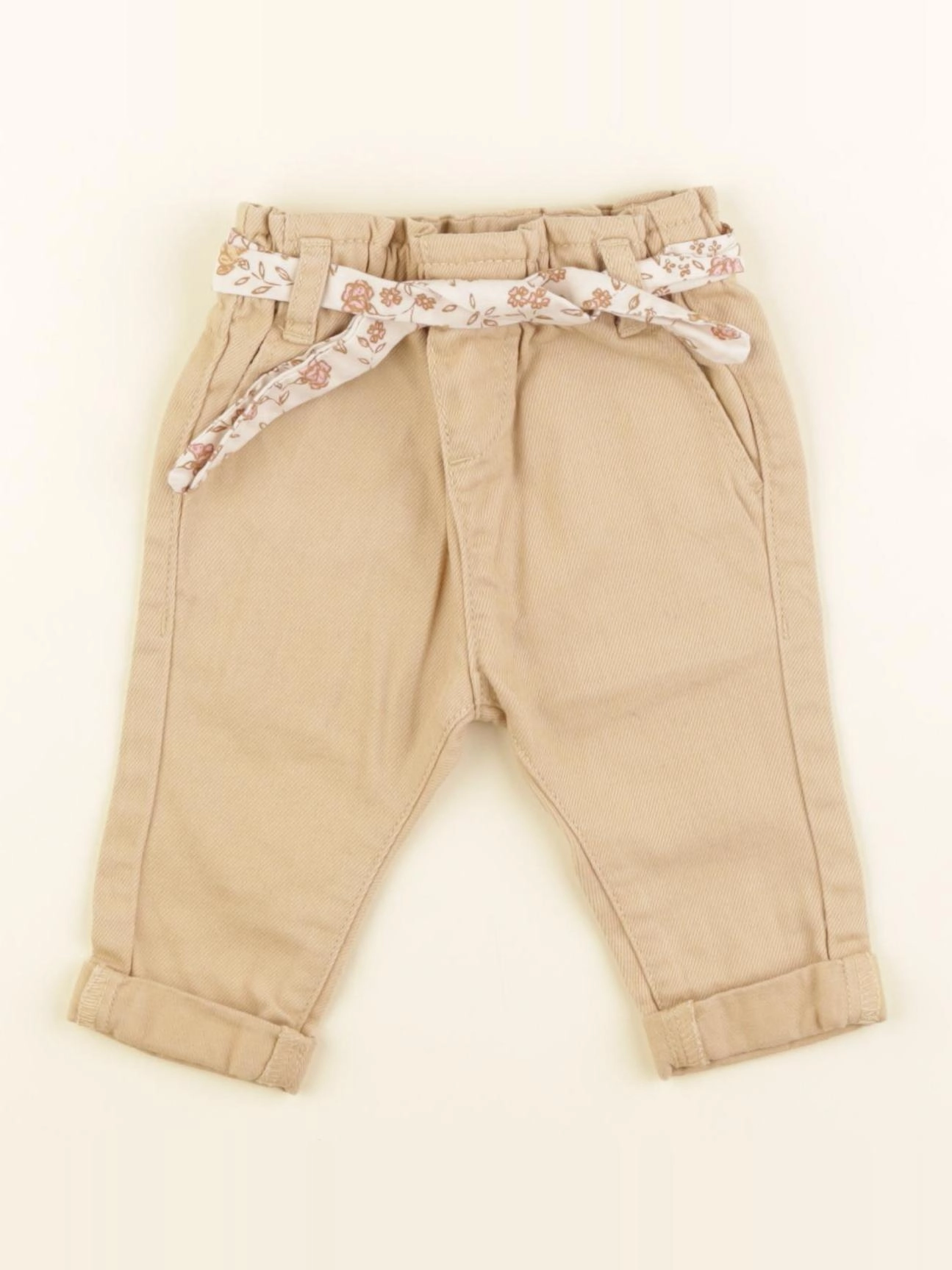 Vertbaudet - pantalon beige - 3 mois