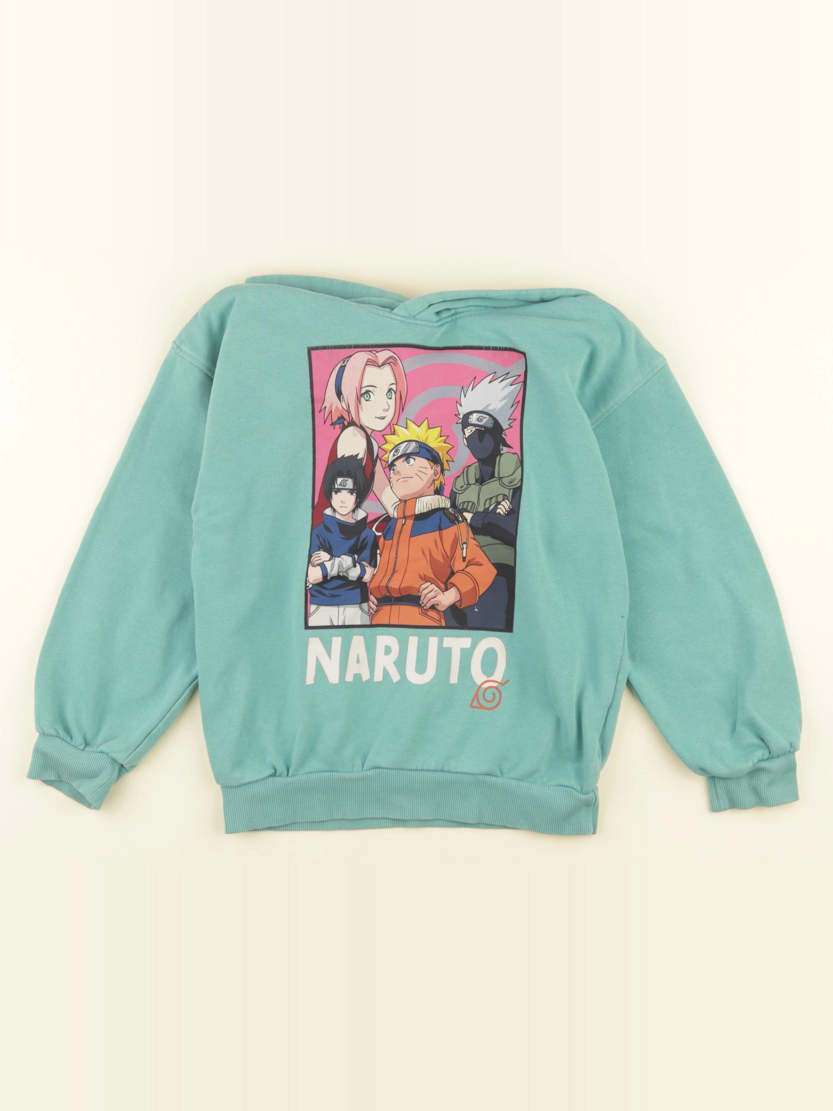 H&M - sweat imprimé au dos vert - 7/8 ans