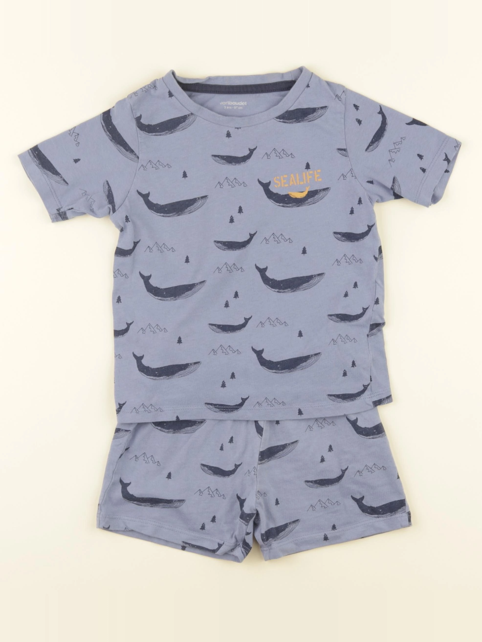 Vertbaudet - pyjama coton bleu - 3 ans