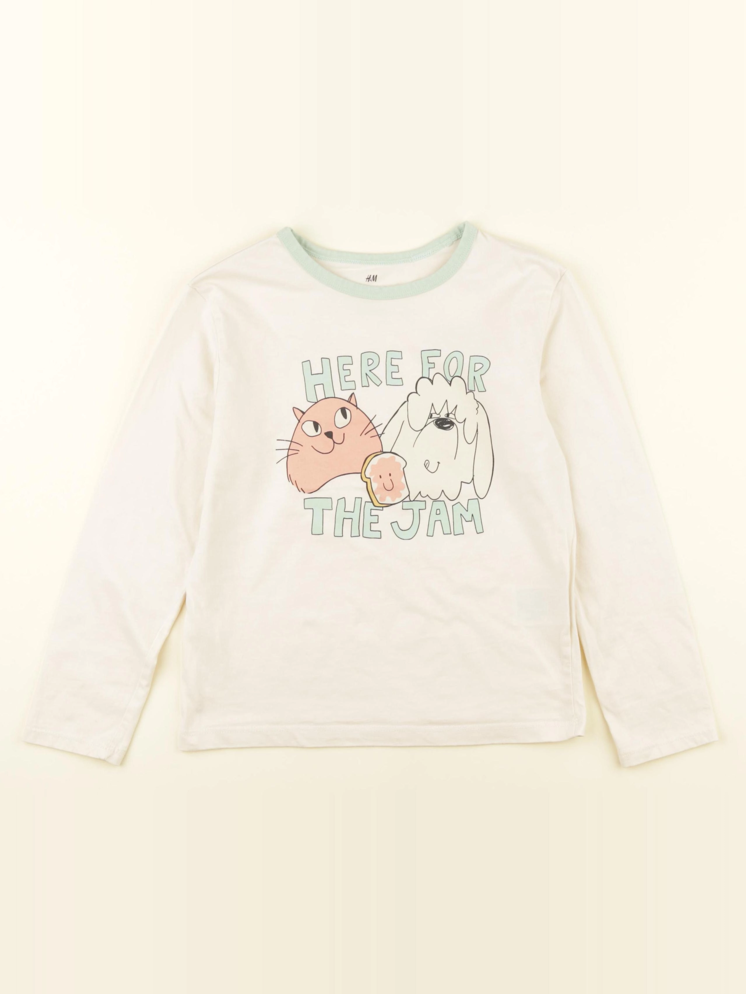 H&M - tee-shirt beige - 6/8 ans