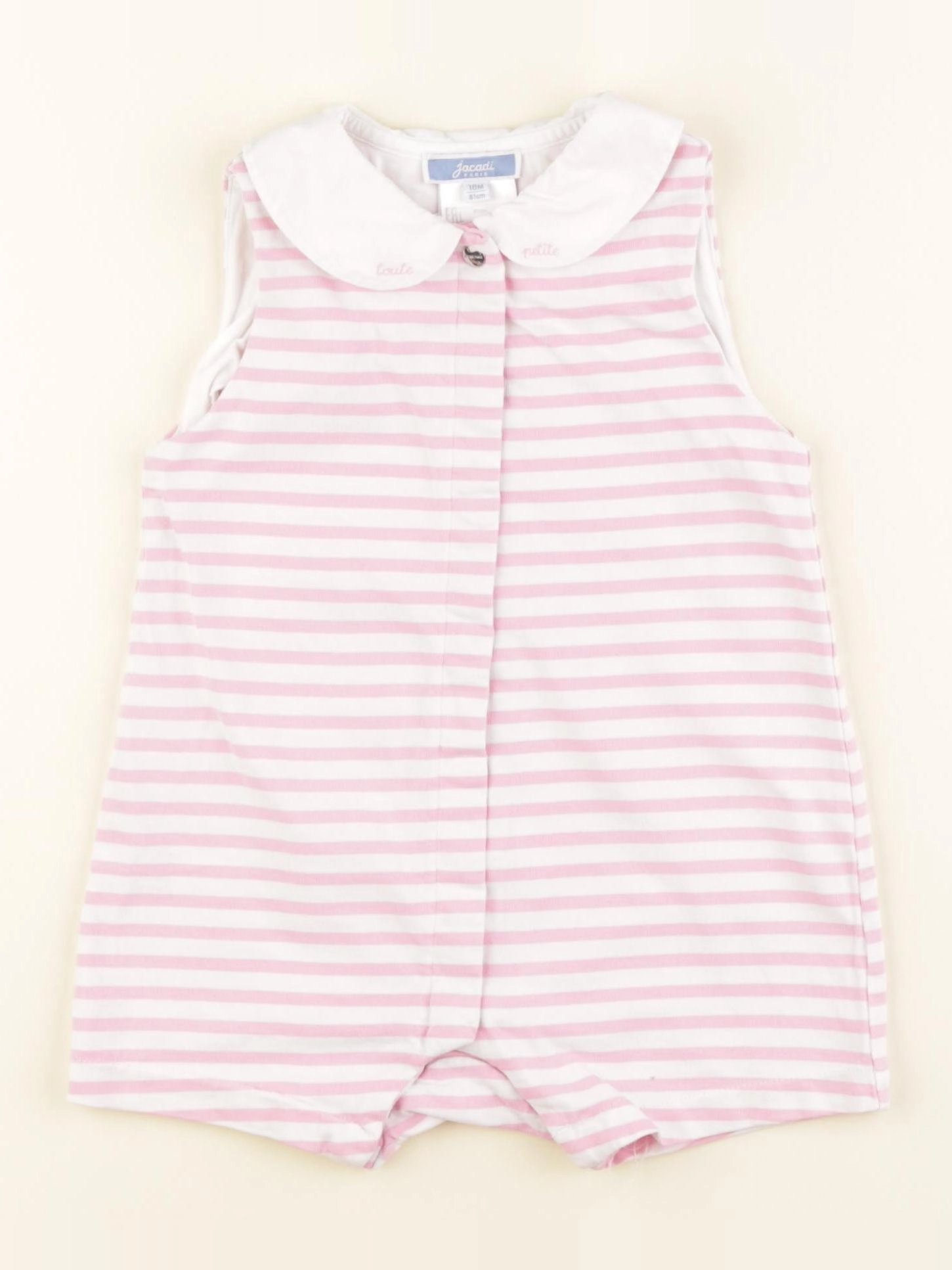 Jacadi - combinaison blanc, rose - 18 mois