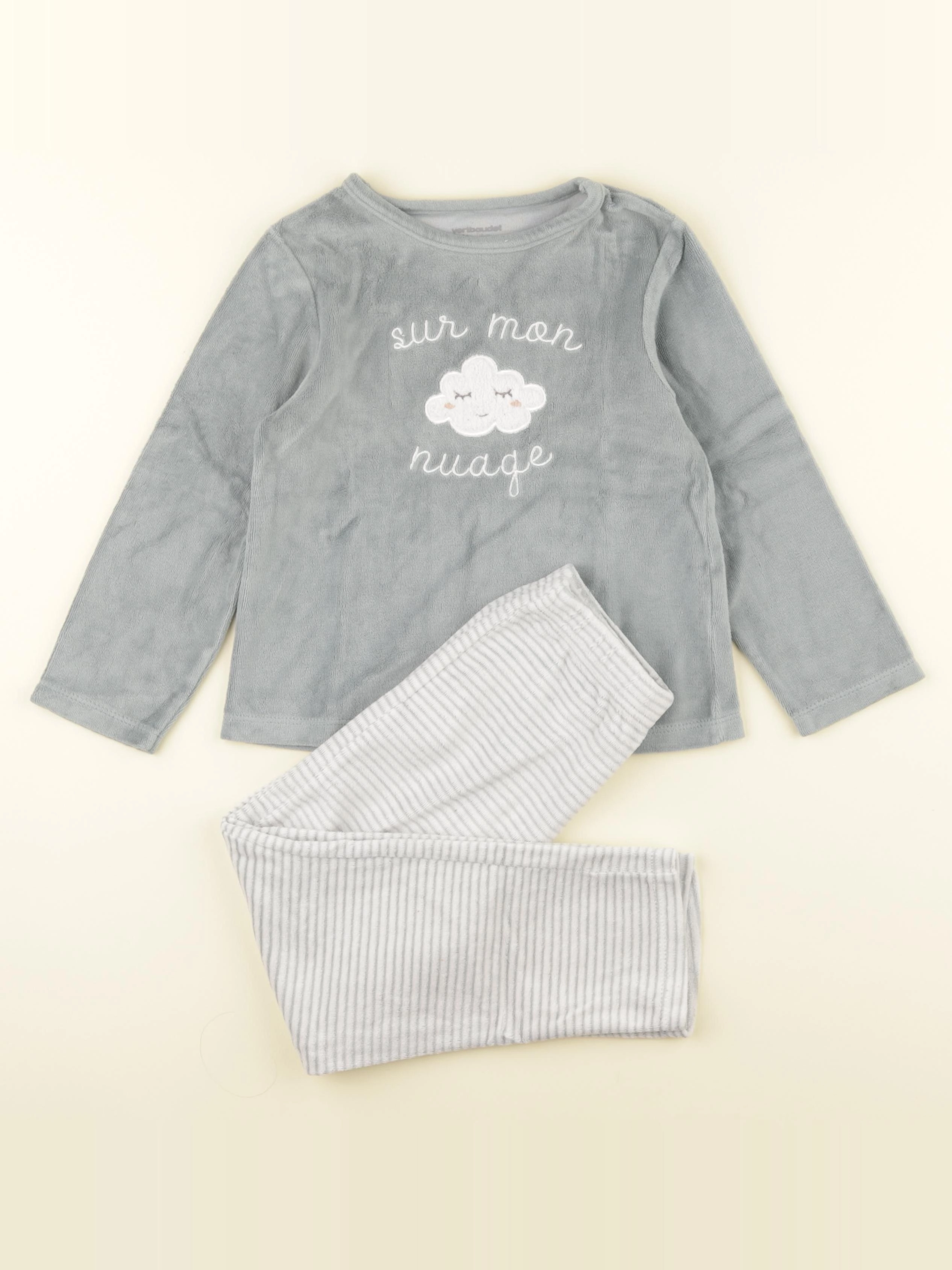 Vertbaudet - pyjama blanc, vert - 6 ans