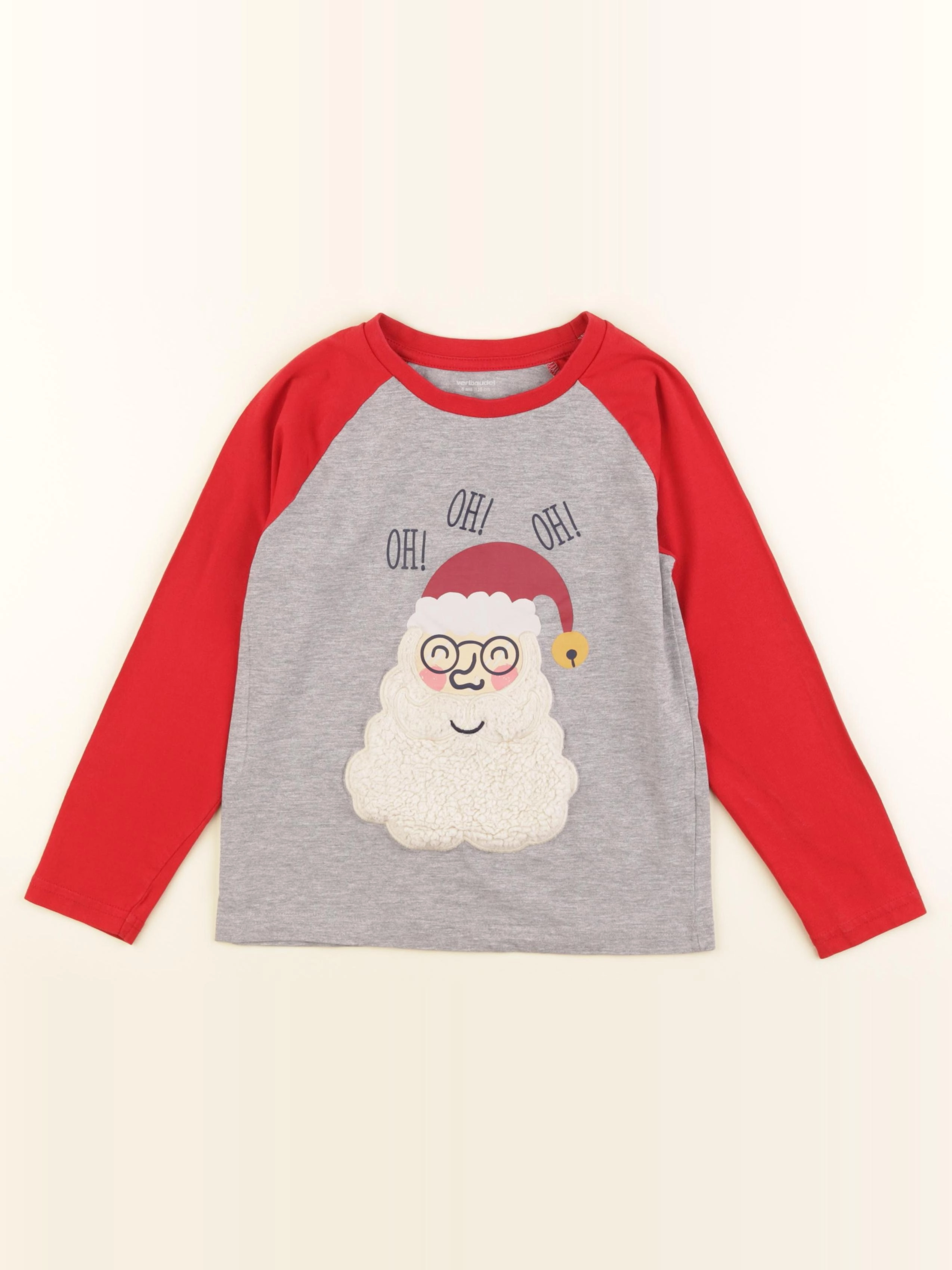 Vertbaudet - tee-shirt gris, rouge - 8 ans