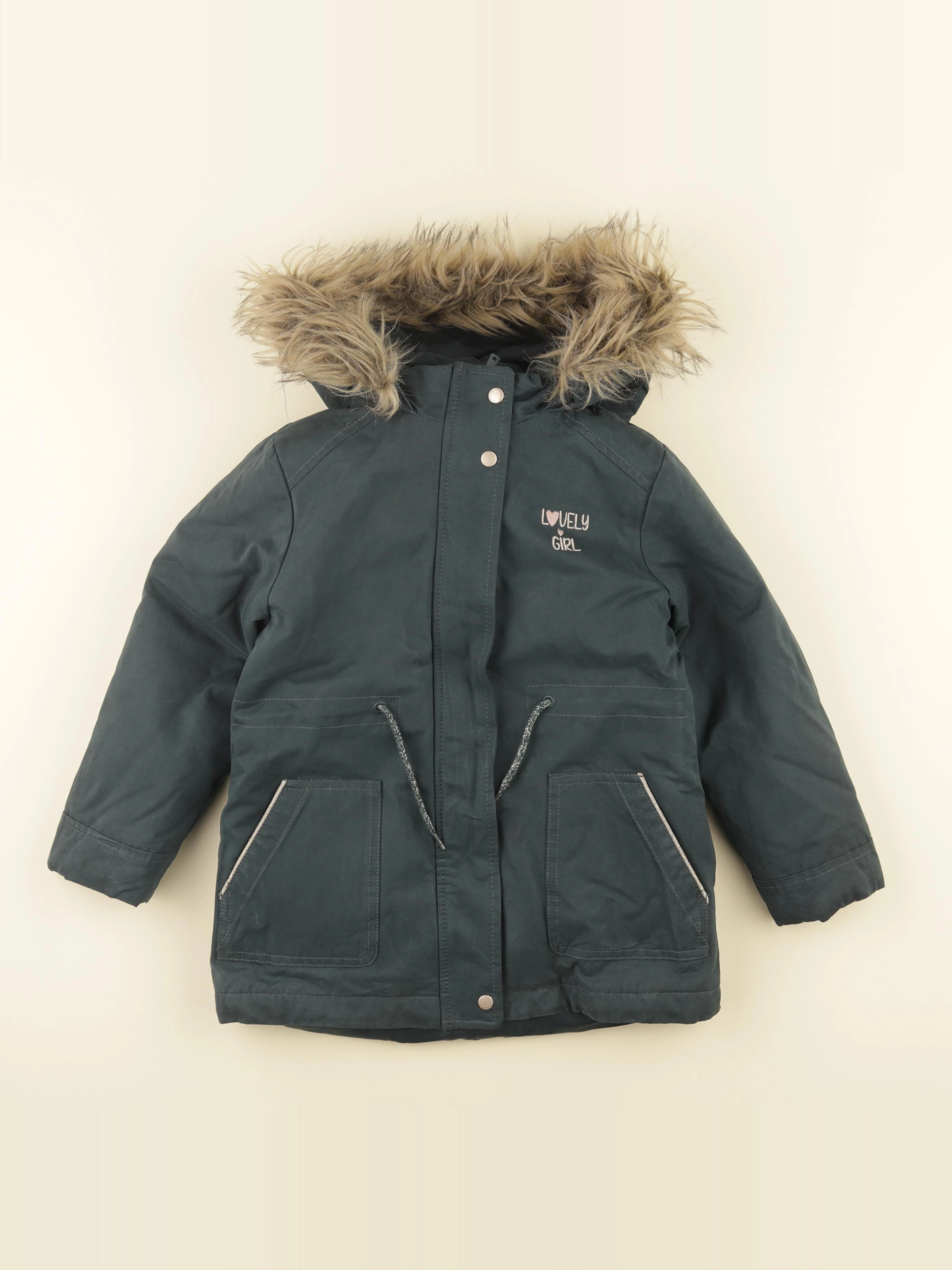 Vertbaudet - parka doublure amovible vert - 6 ans