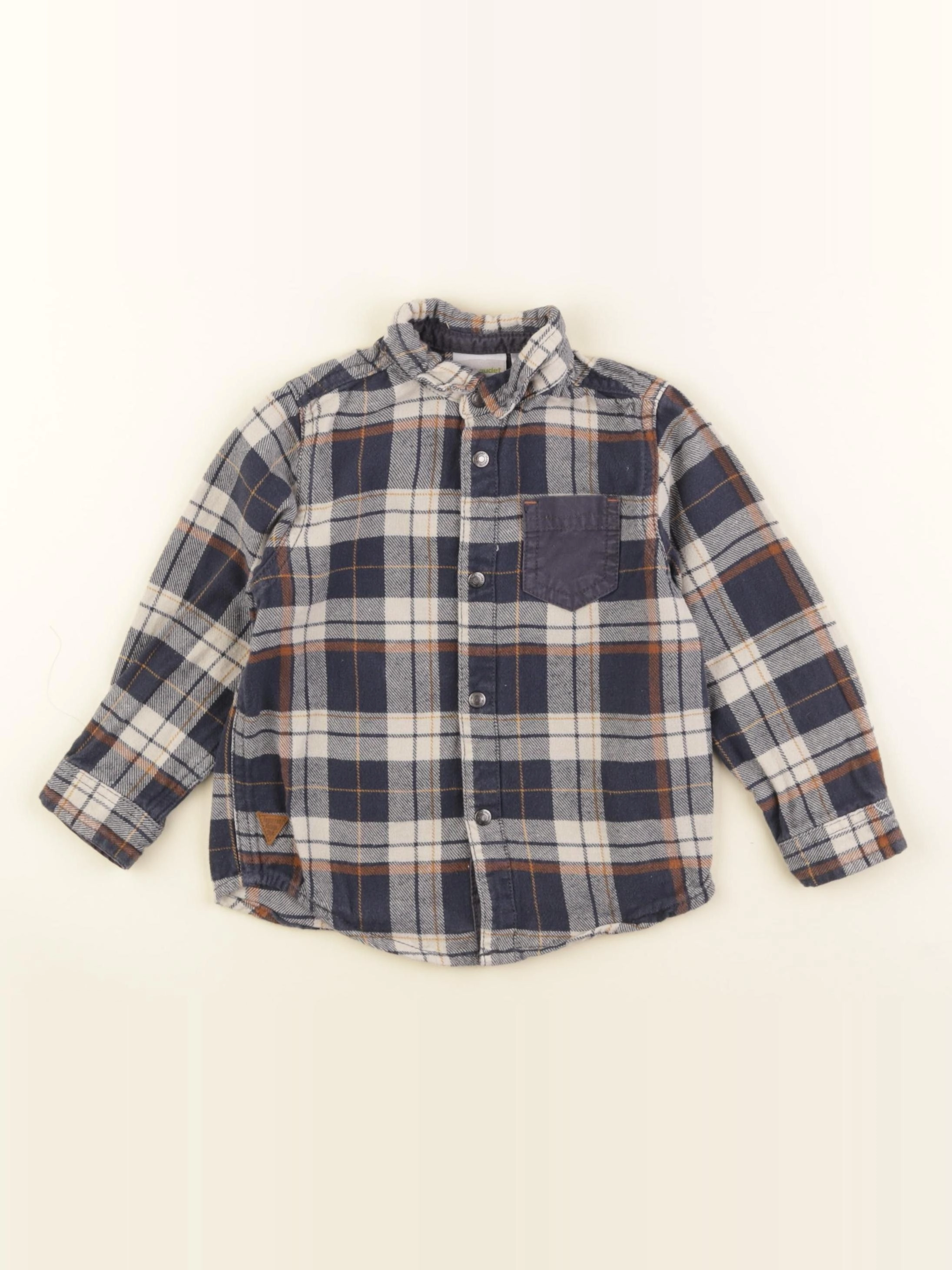 Vertbaudet - chemise bleu, blanc - 3 ans